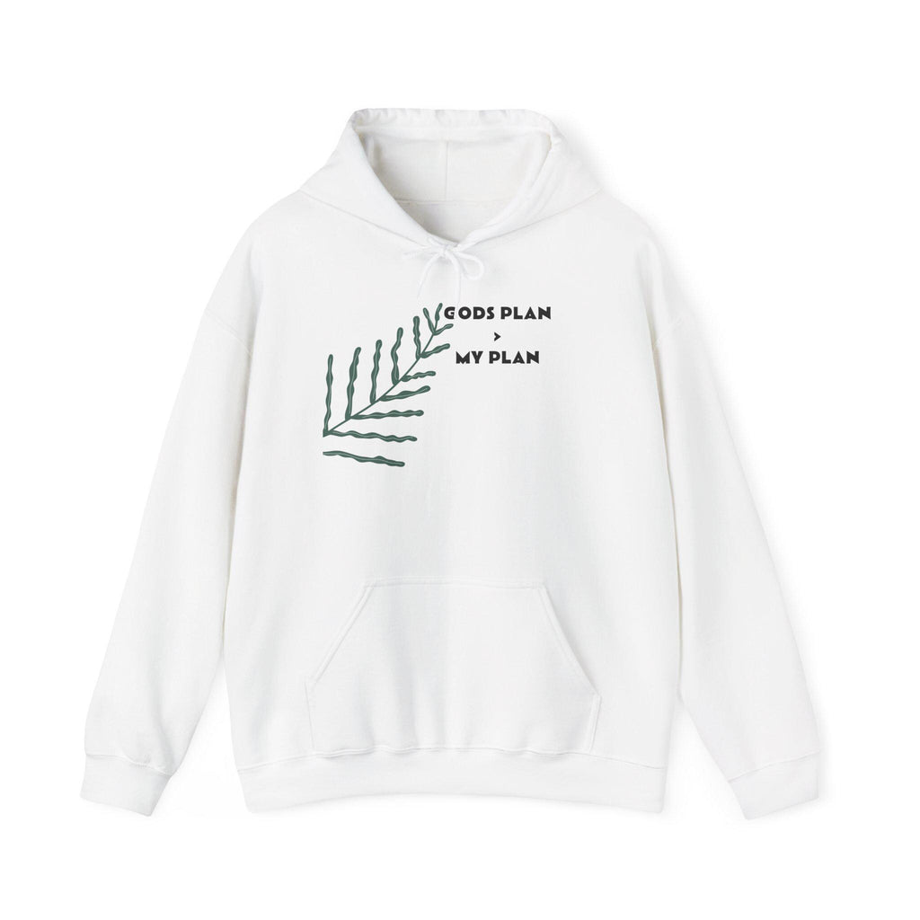 Gods Plan leaf illustration Hoodie | Minimal faith scripture sweatshirt