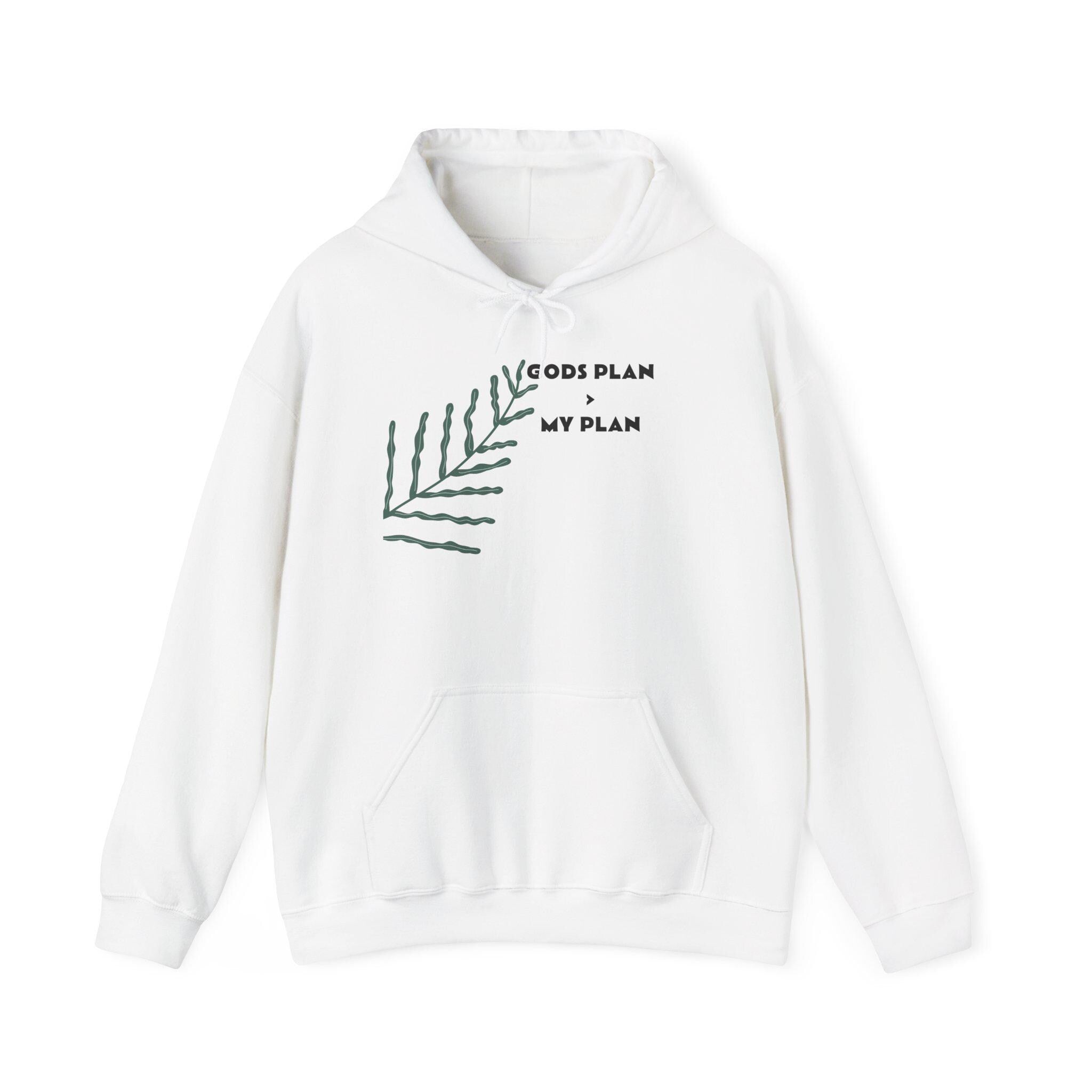 Gods Plan leaf illustration Hoodie | Minimal faith scripture sweatshirt
