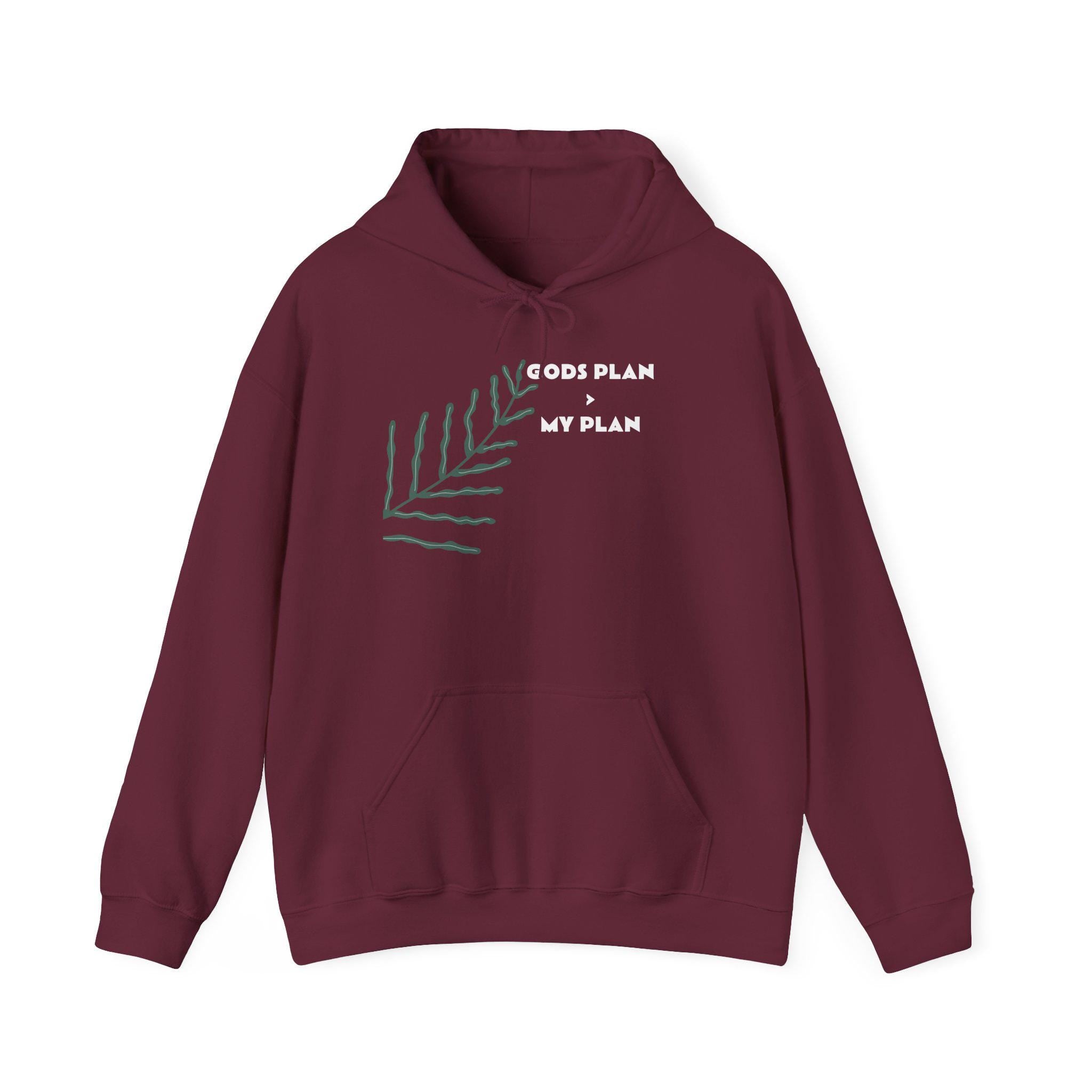 Gods Plan leaf illustration Hoodie | Minimal faith scripture sweatshirt
