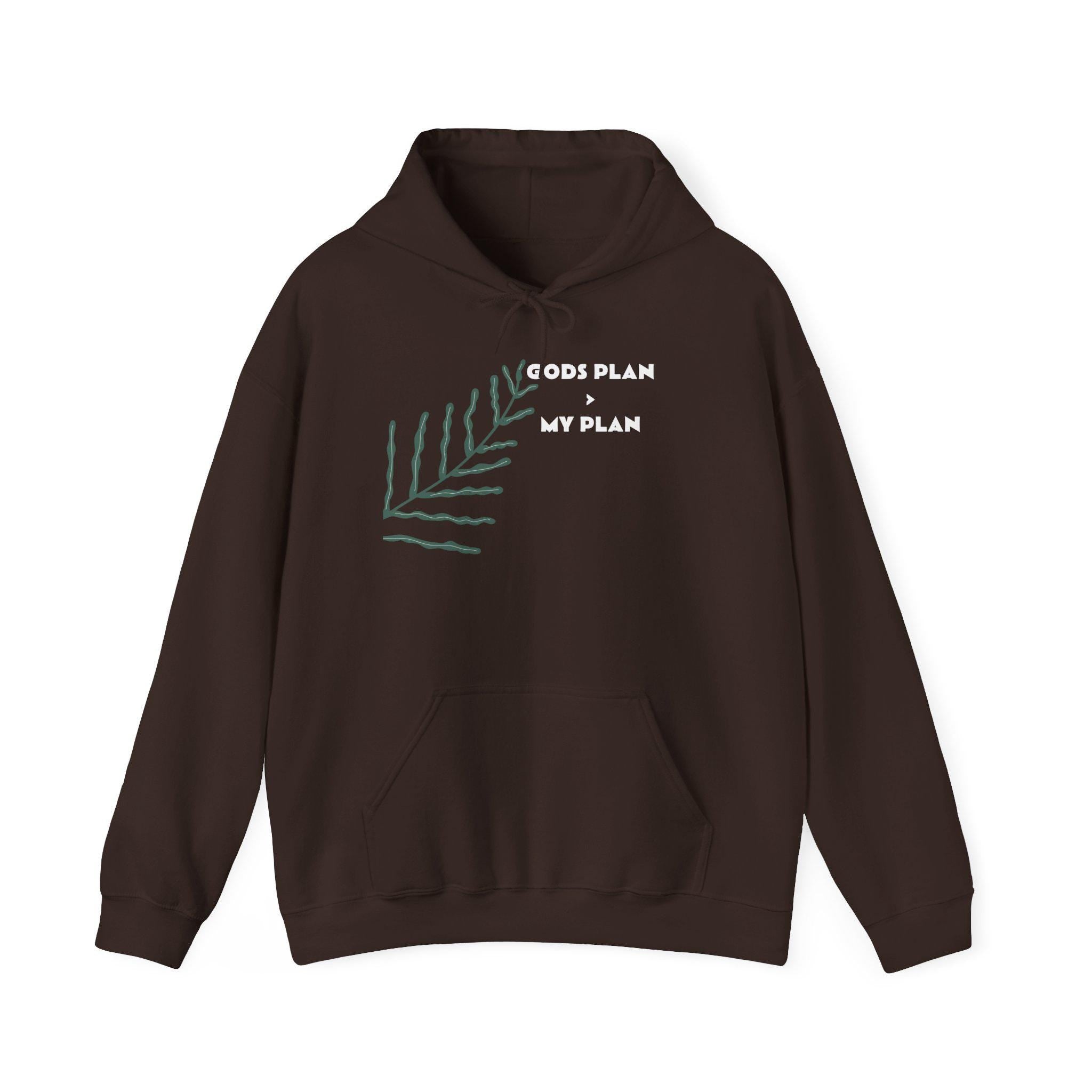 Gods Plan leaf illustration Hoodie | Minimal faith scripture sweatshirt