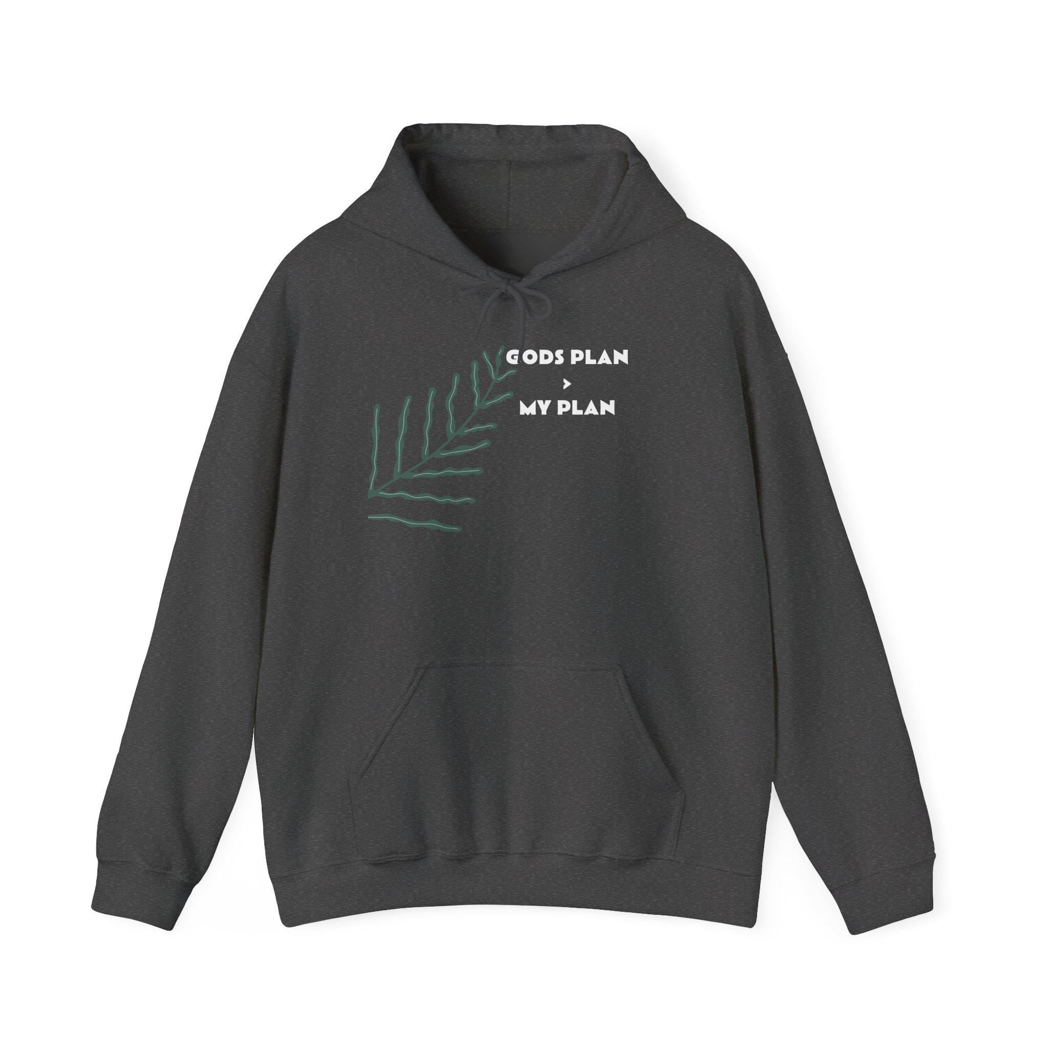 Gods Plan leaf illustration Hoodie | Minimal faith scripture sweatshirt