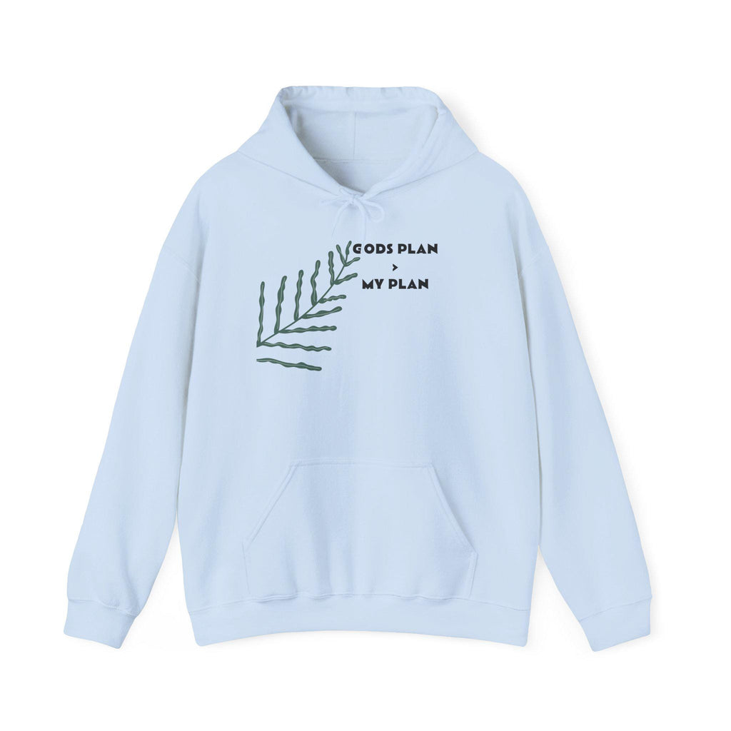 Gods Plan leaf illustration Hoodie | Minimal faith scripture sweatshirt