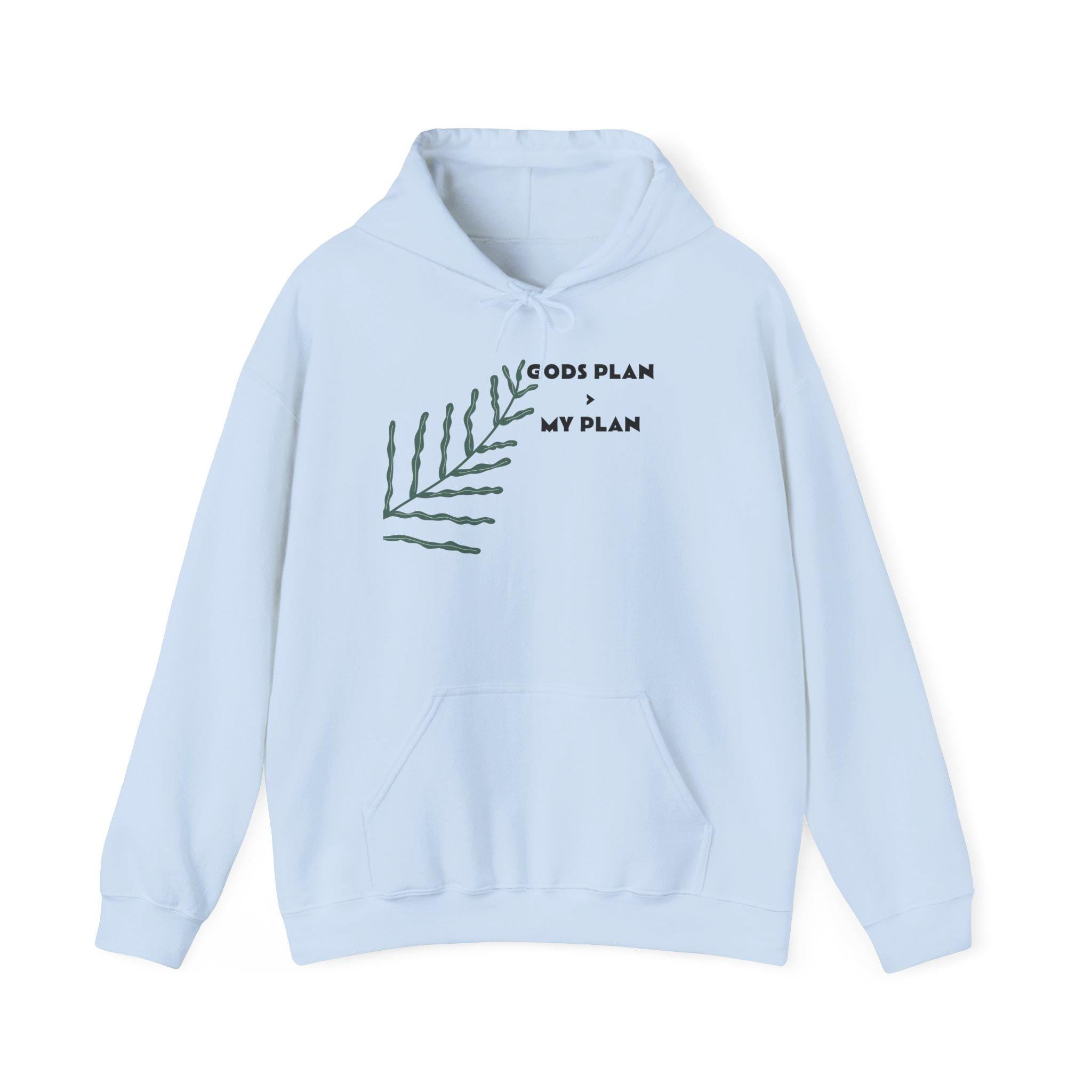 Gods Plan leaf illustration Hoodie | Minimal faith scripture sweatshirt