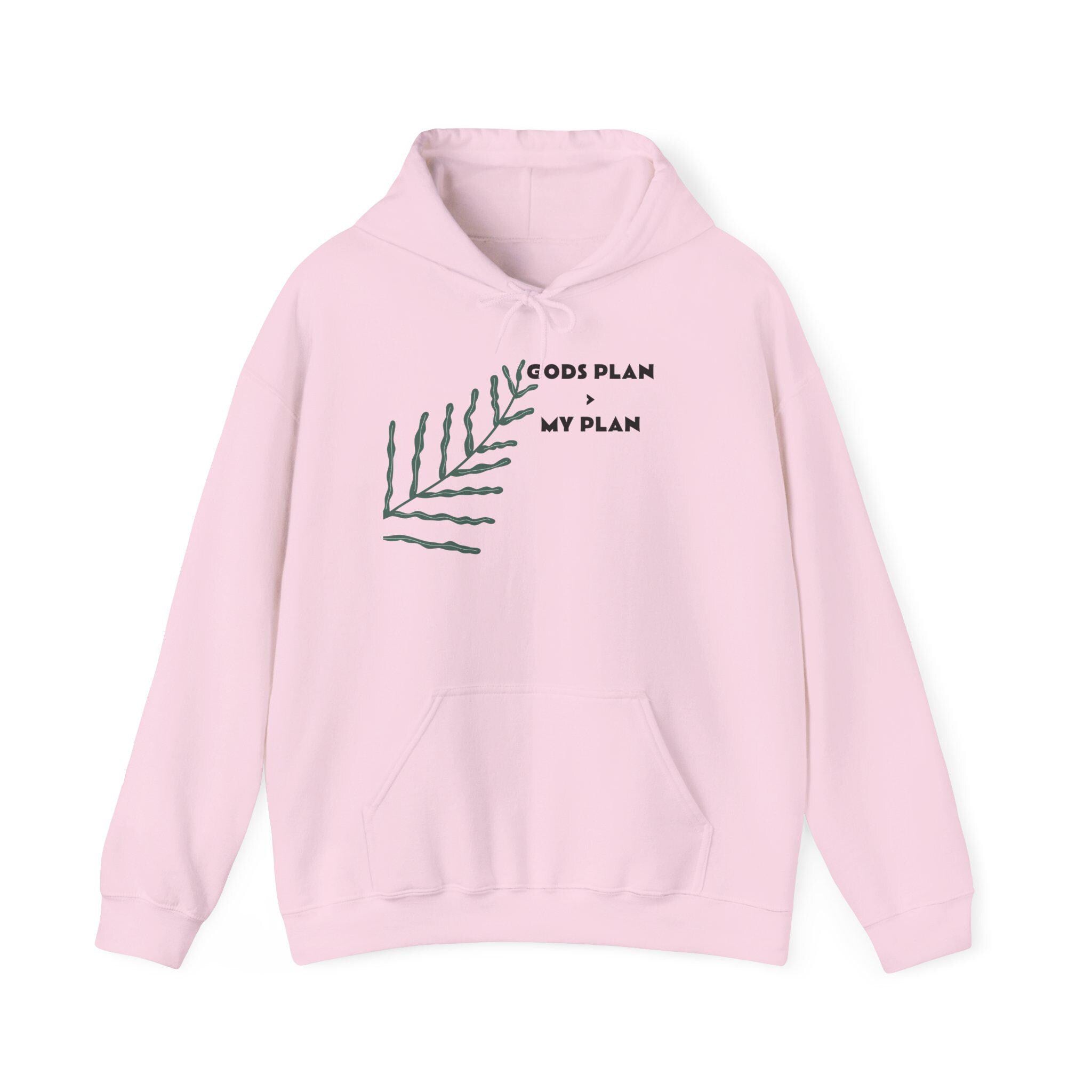Gods Plan leaf illustration Hoodie | Minimal faith scripture sweatshirt