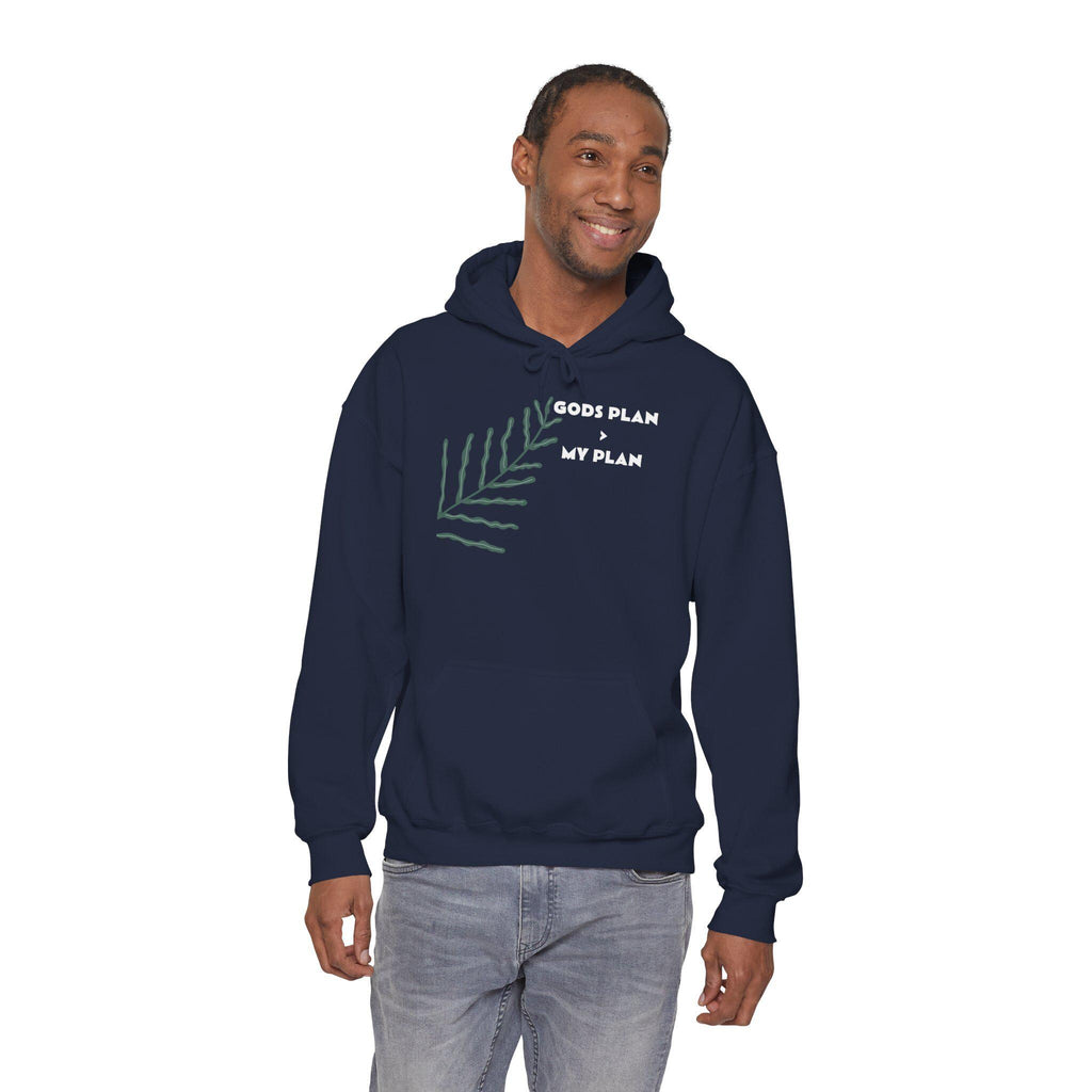 Gods Plan leaf illustration Hoodie | Minimal faith scripture sweatshirt