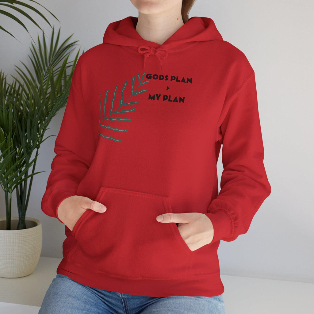 Gods Plan leaf illustration Hoodie | Minimal faith scripture sweatshirt