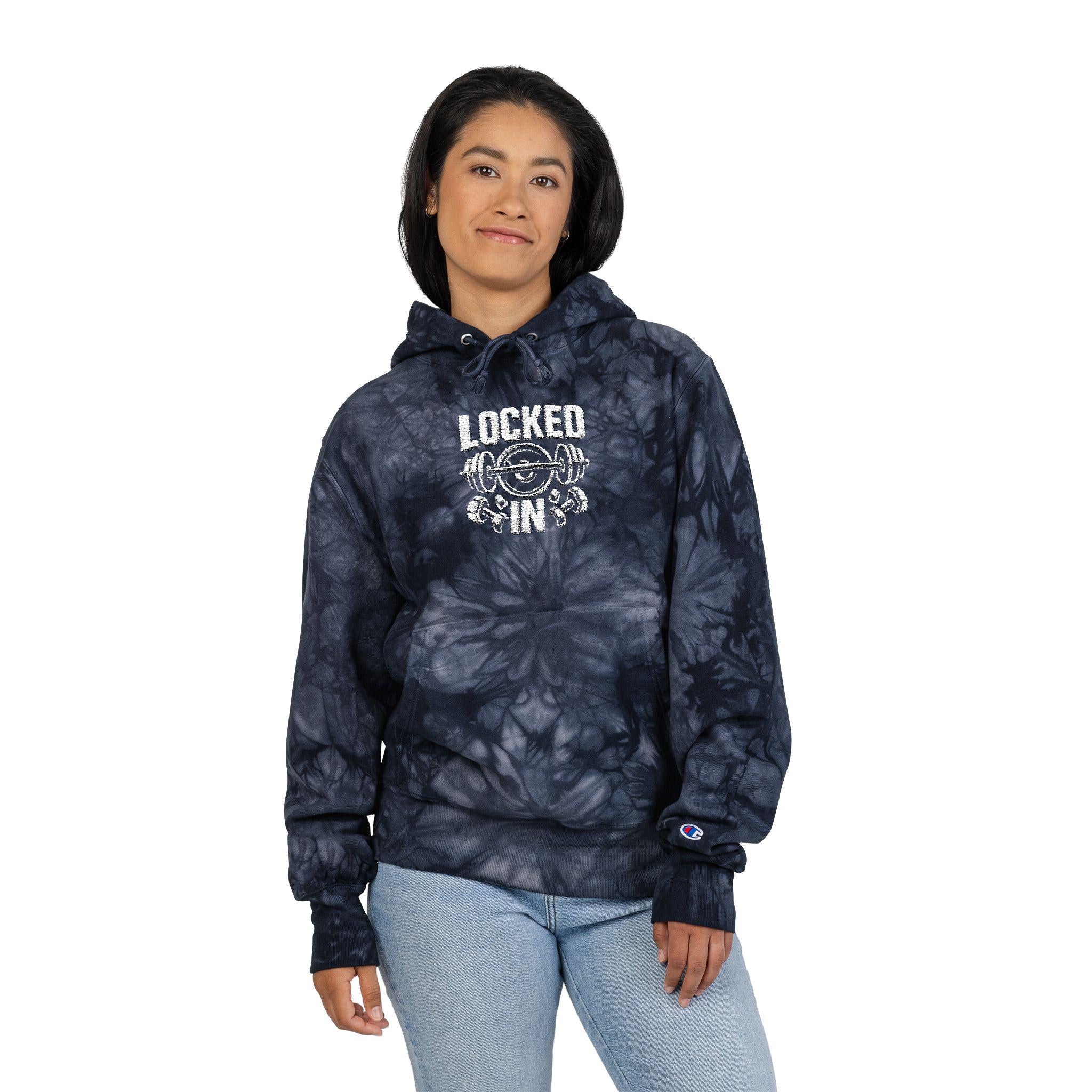 LOCKED IN - Hoodie | Tie-dye black grey