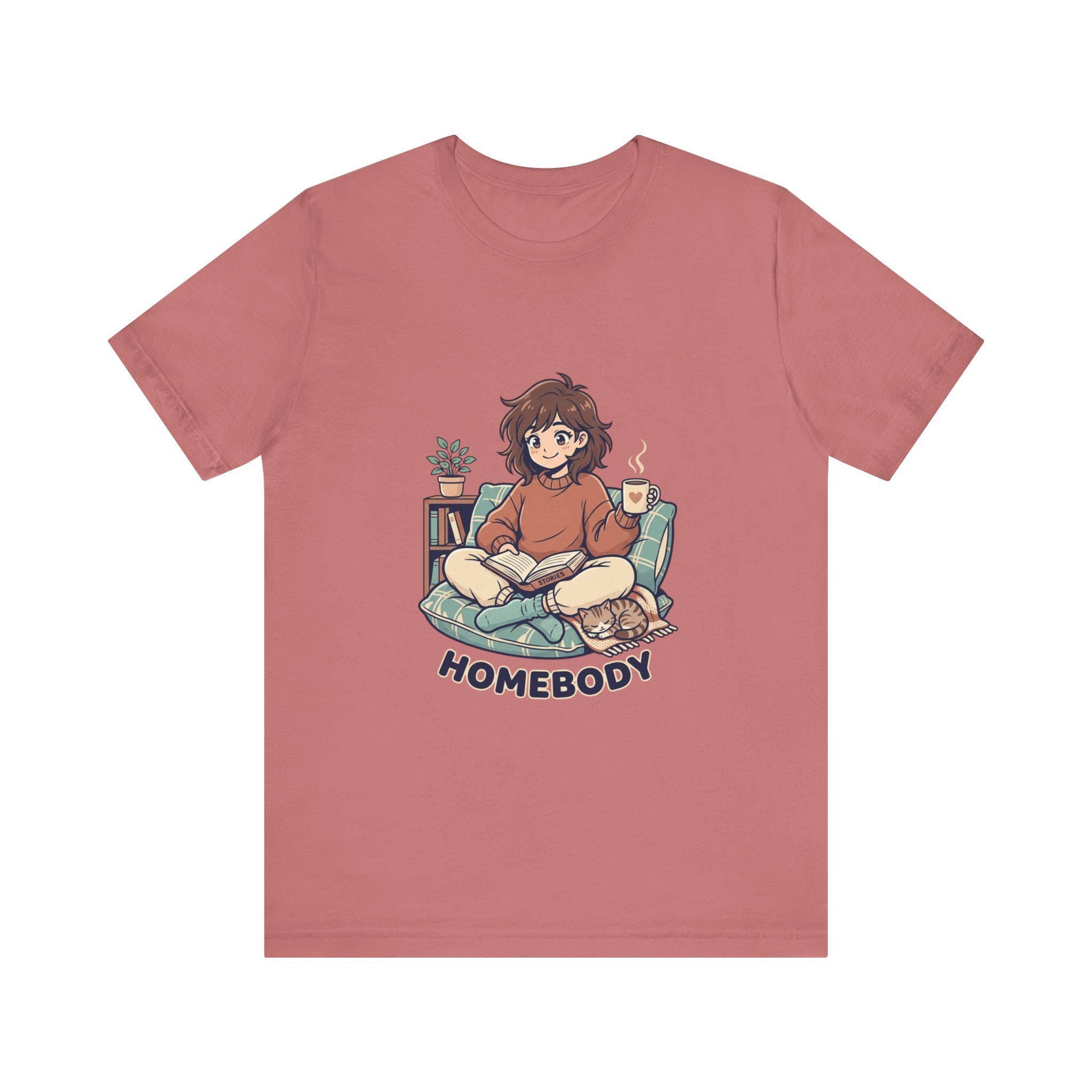 Homebody Illustration T-Shirt | Cozy Reader Graphic Tee