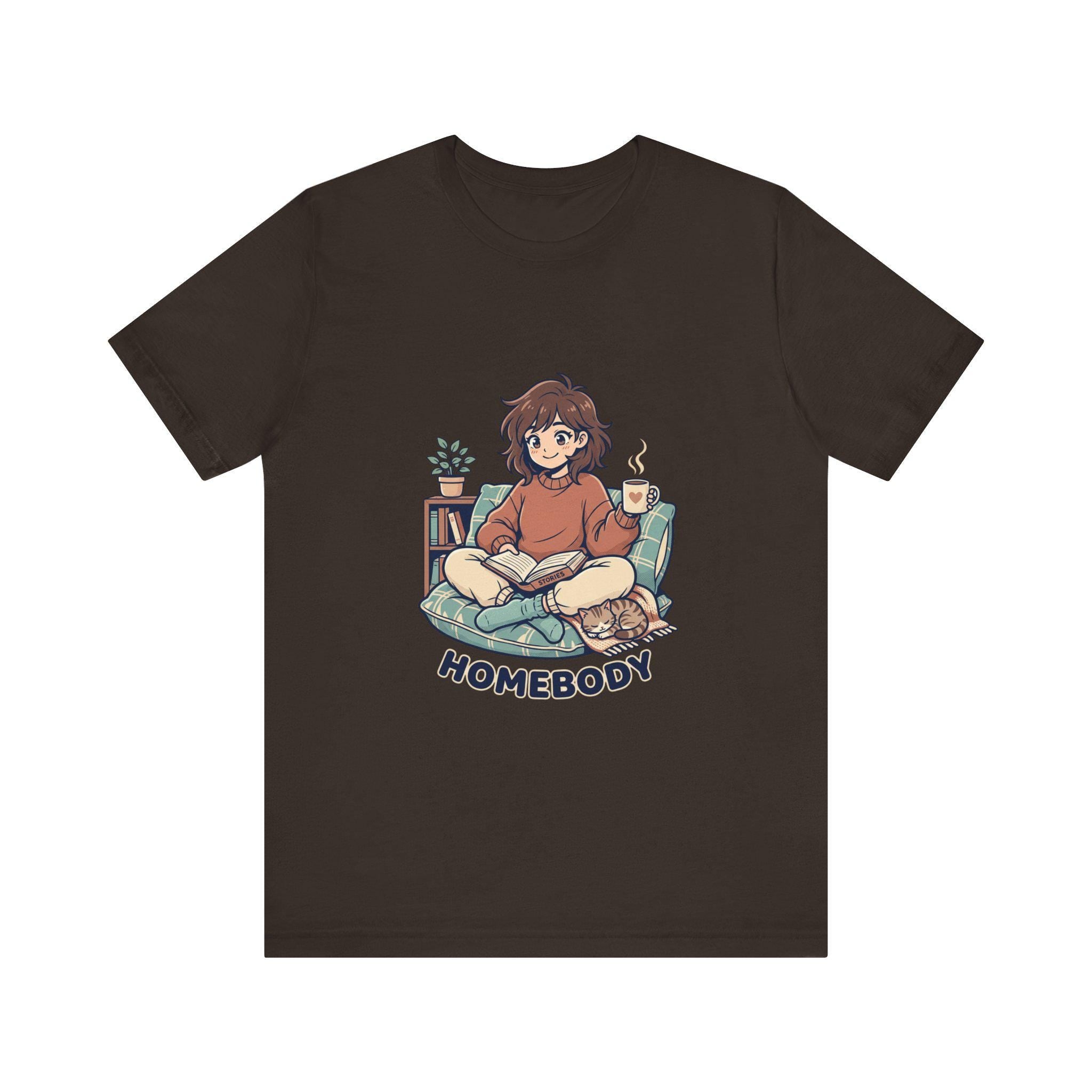 Homebody Illustration T-Shirt | Cozy Reader Graphic Tee