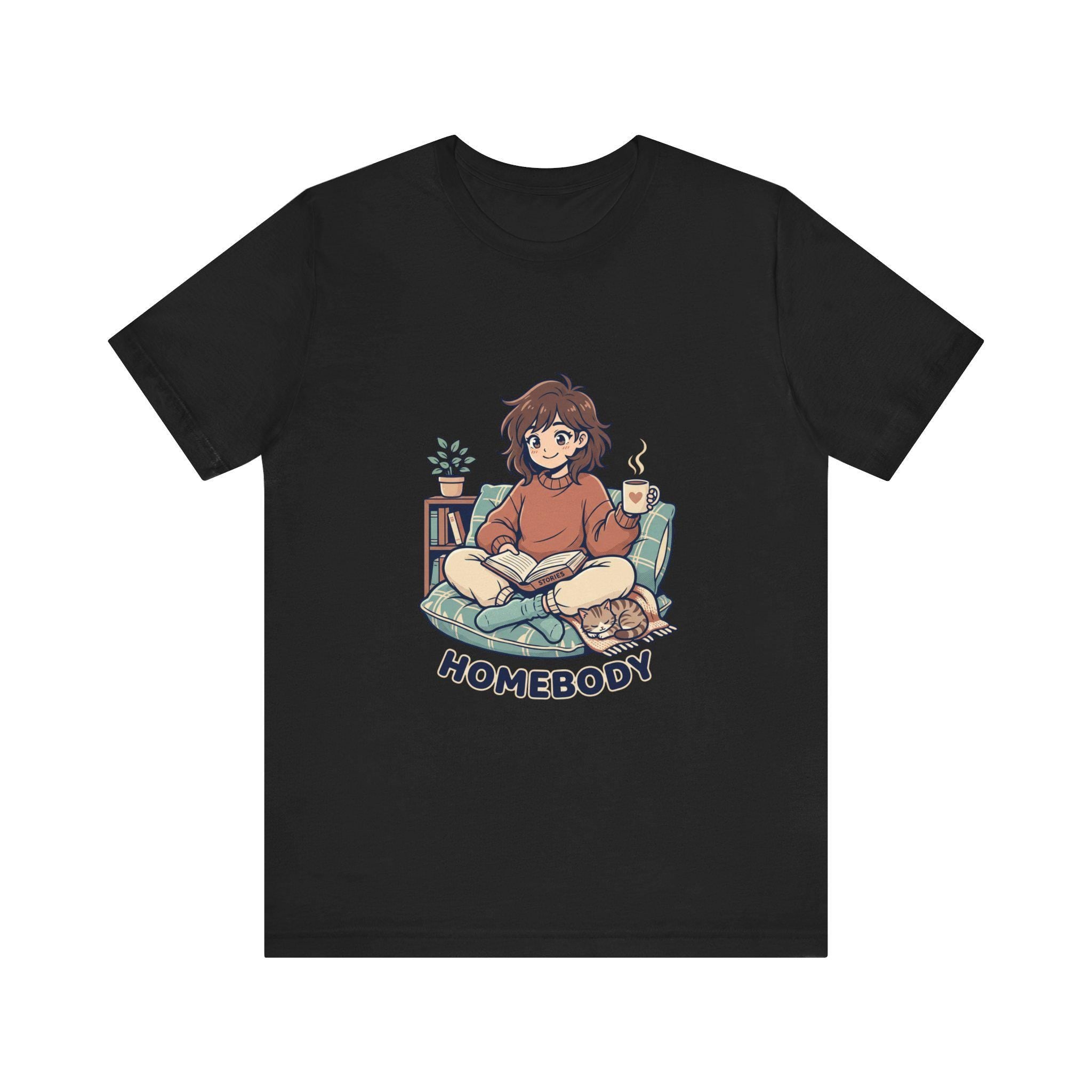 Homebody Illustration T-Shirt | Cozy Reader Graphic Tee