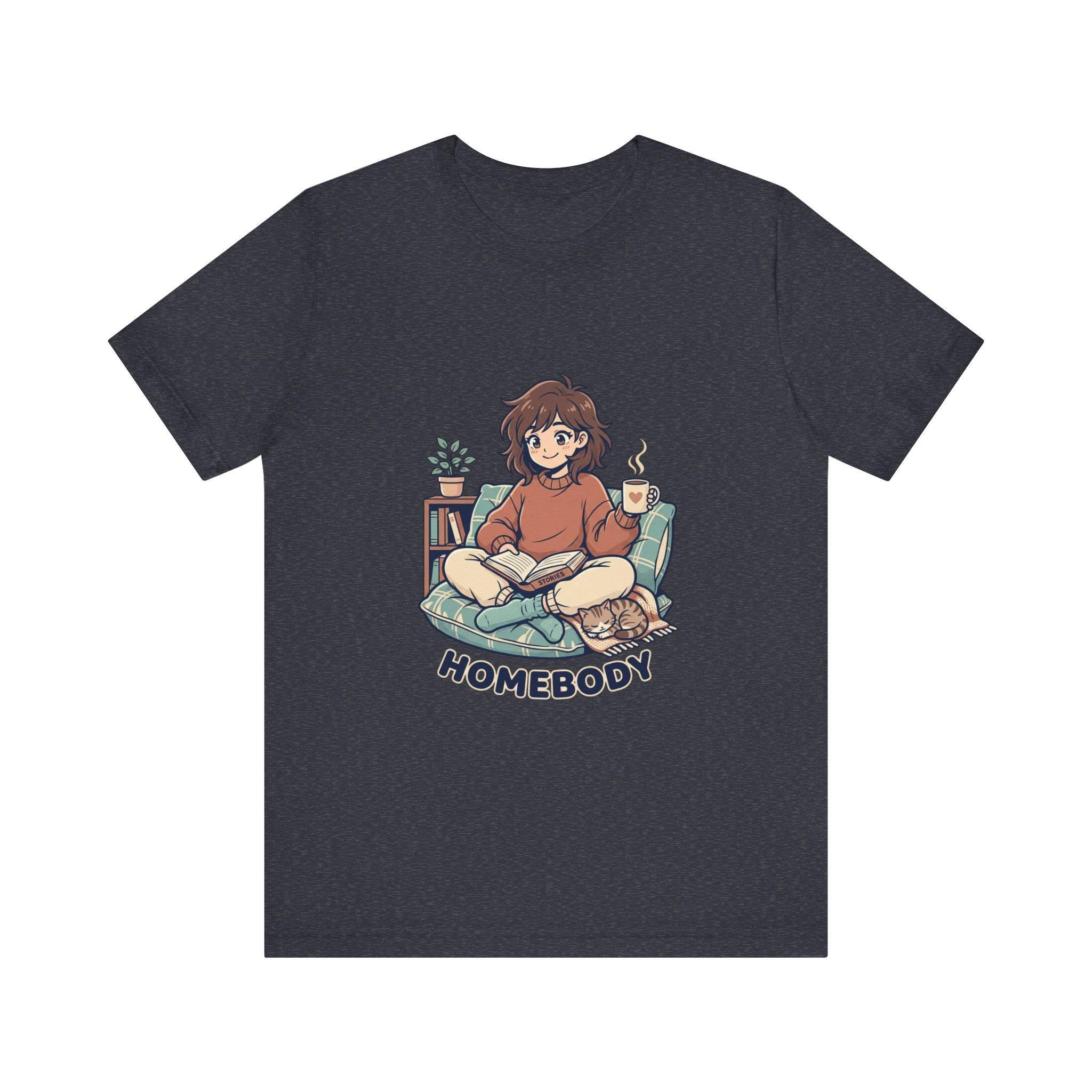 Homebody Illustration T-Shirt | Cozy Reader Graphic Tee