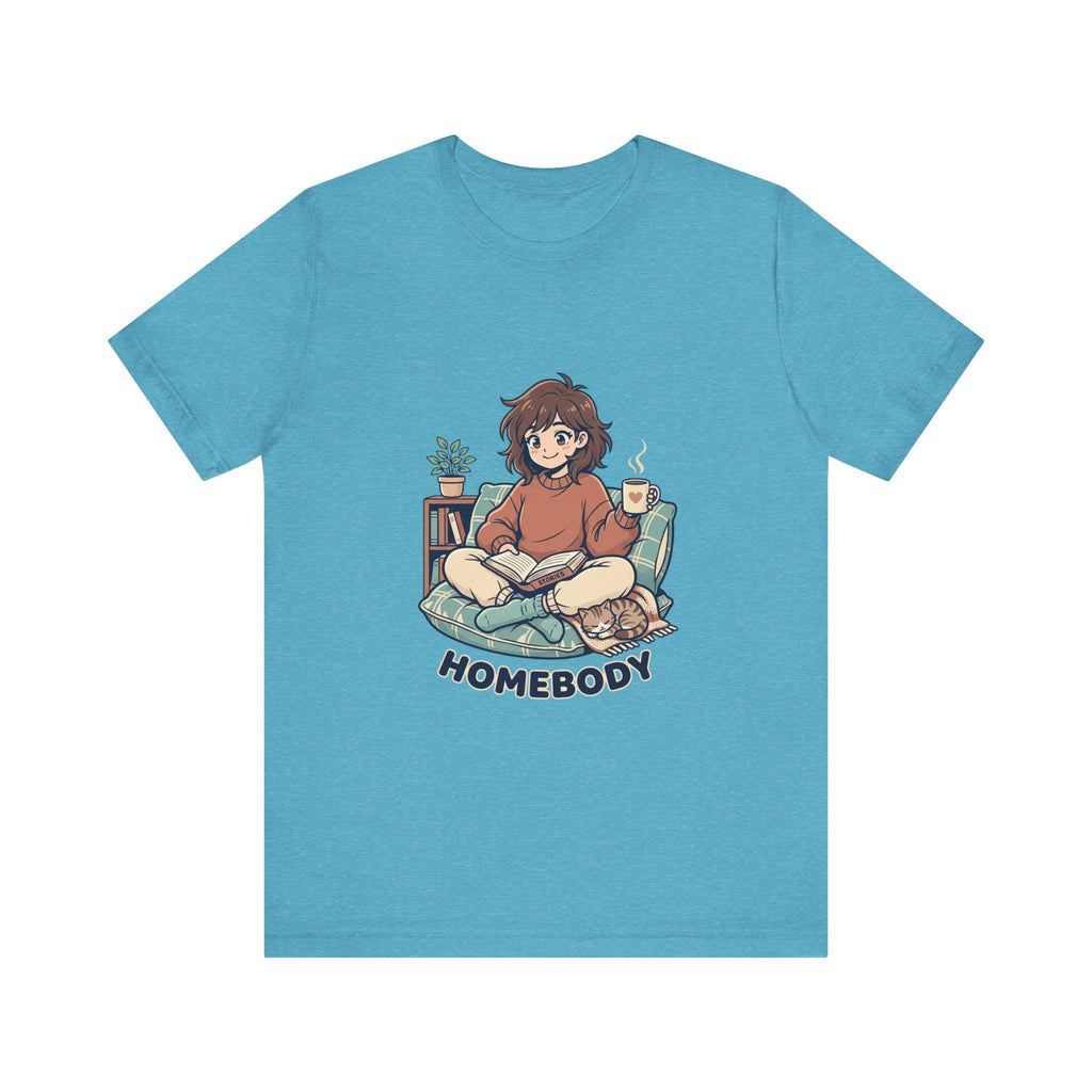 Homebody Illustration T-Shirt | Cozy Reader Graphic Tee