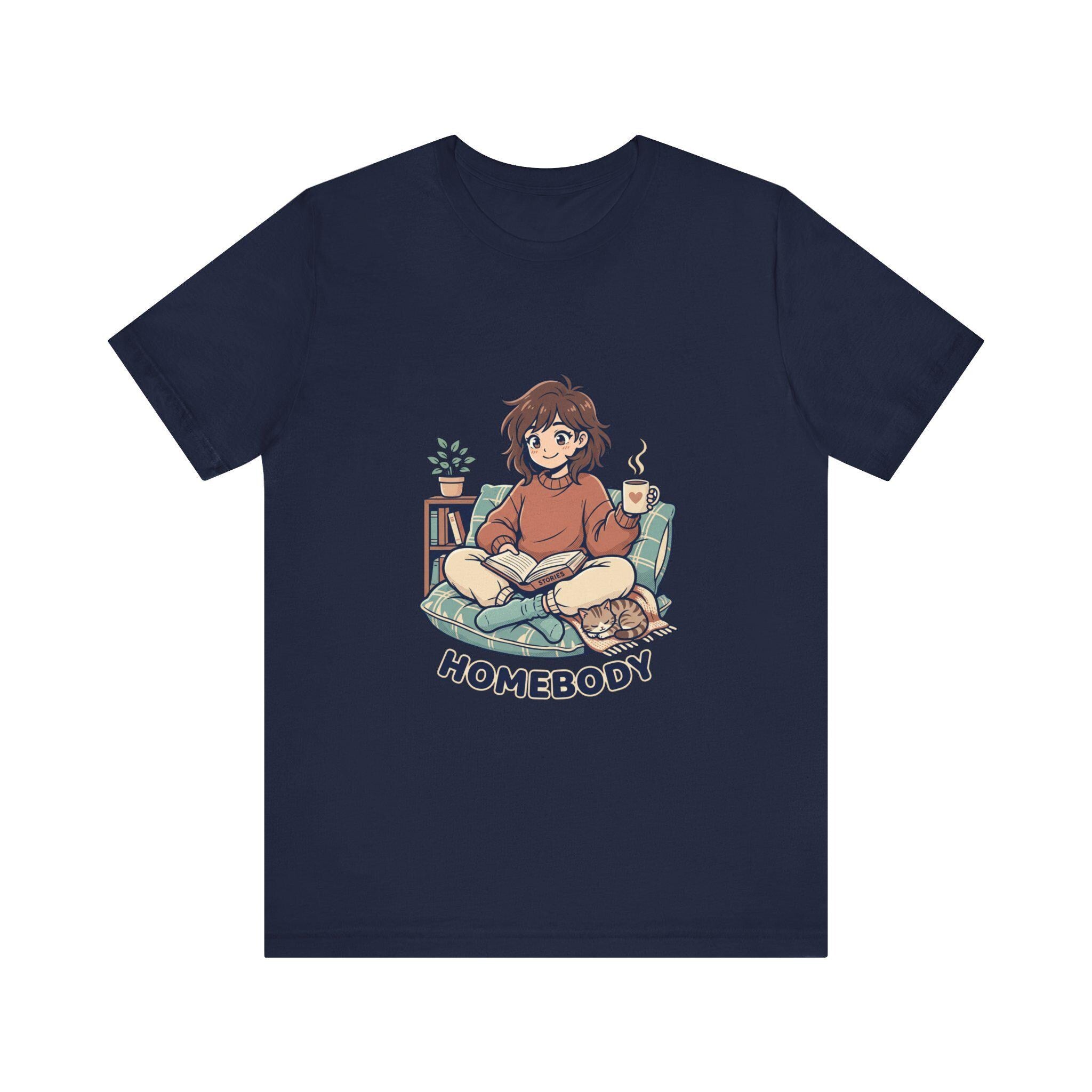 Homebody Illustration T-Shirt | Cozy Reader Graphic Tee