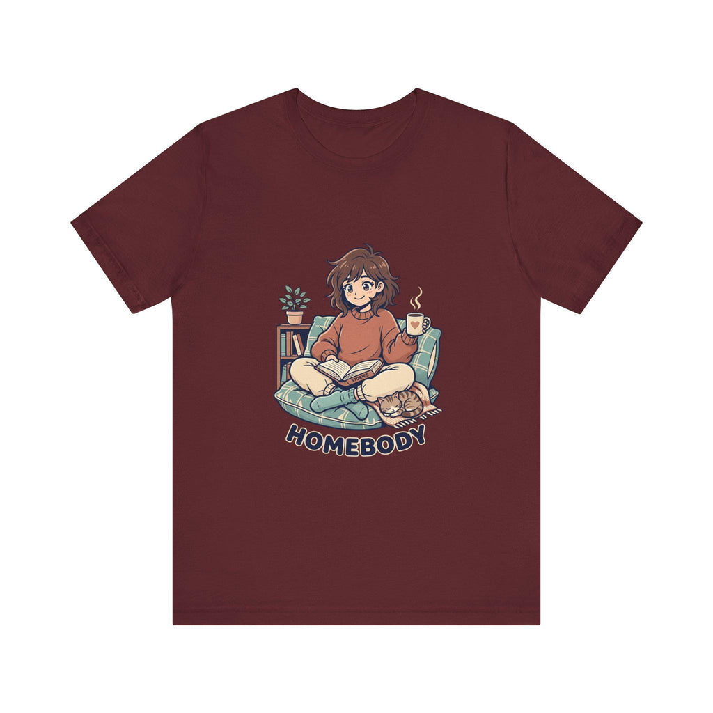 Homebody Illustration T-Shirt | Cozy Reader Graphic Tee