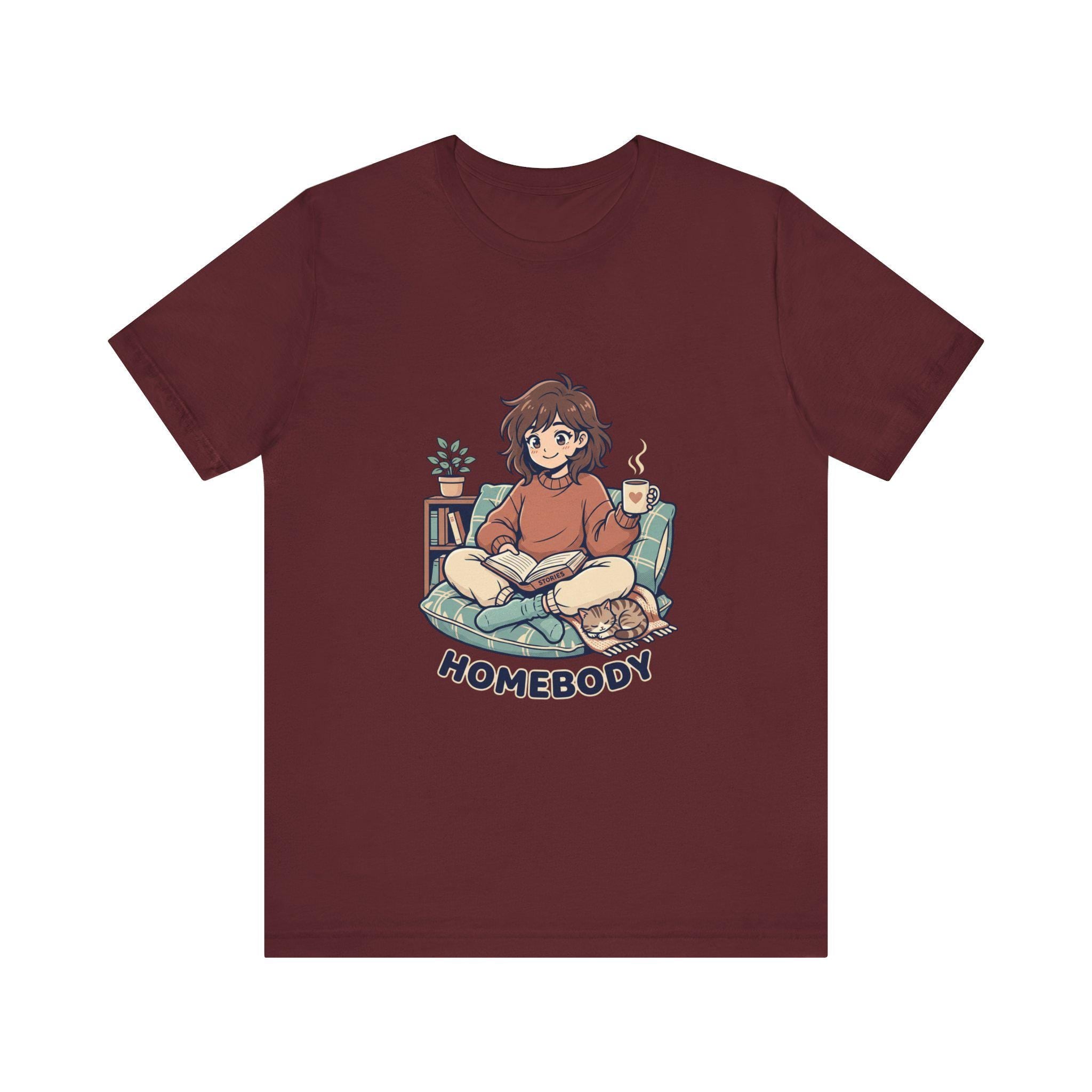 Homebody Illustration T-Shirt | Cozy Reader Graphic Tee