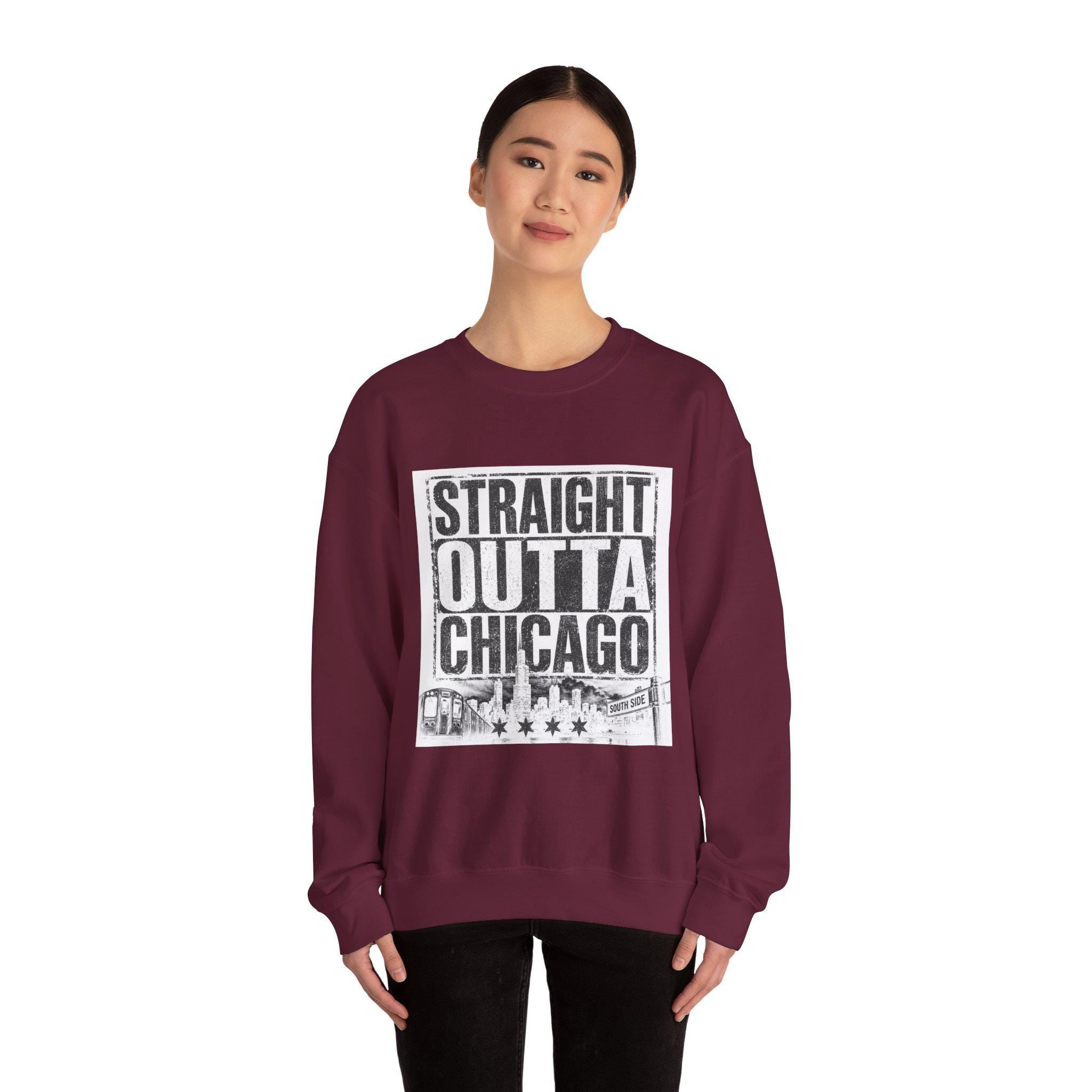 Straight Out of Chicago sweatshirt | Chicago skyline rope badge crewneck
