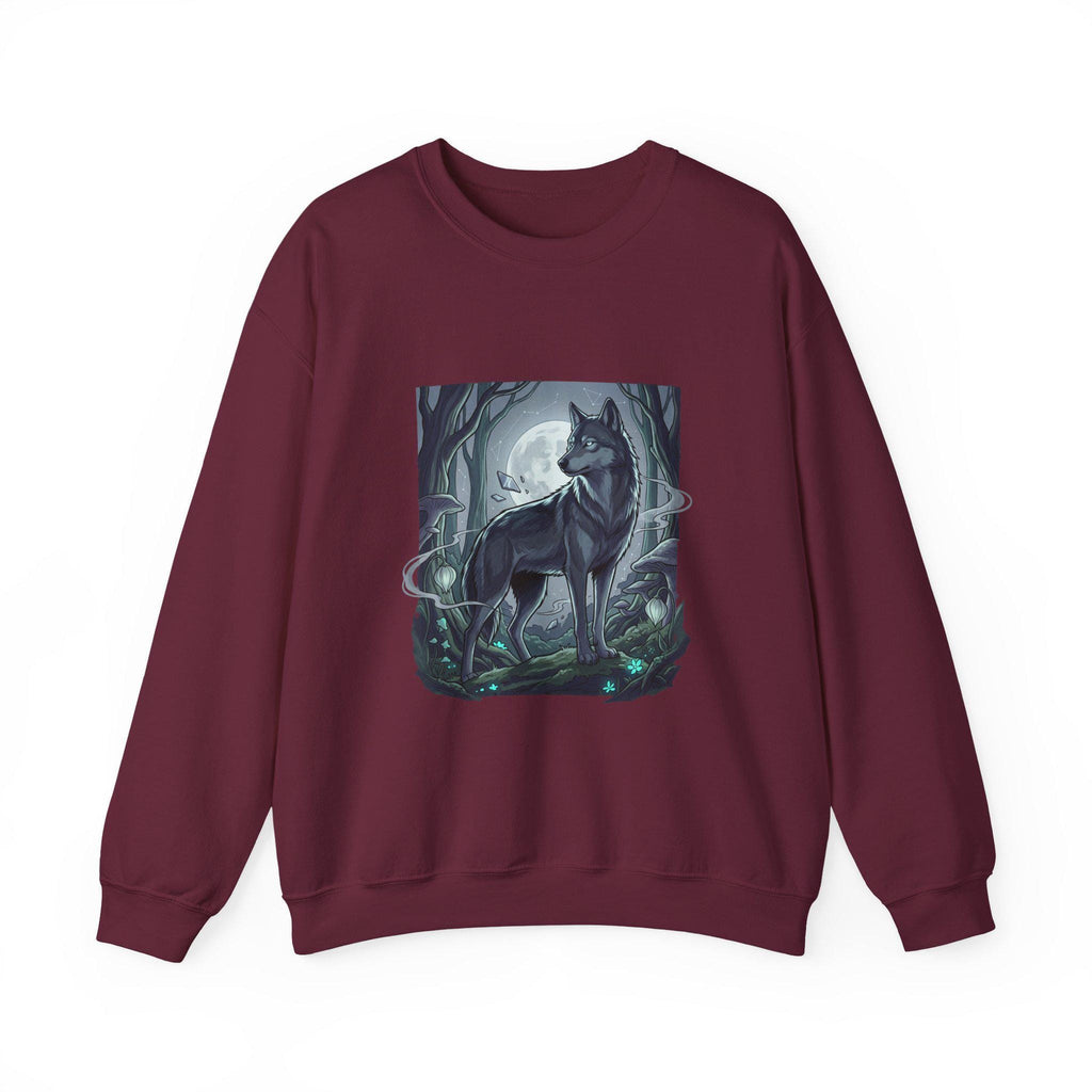 Moonlit Lone Wolf Sweatshirt | Woodland Night Illustration