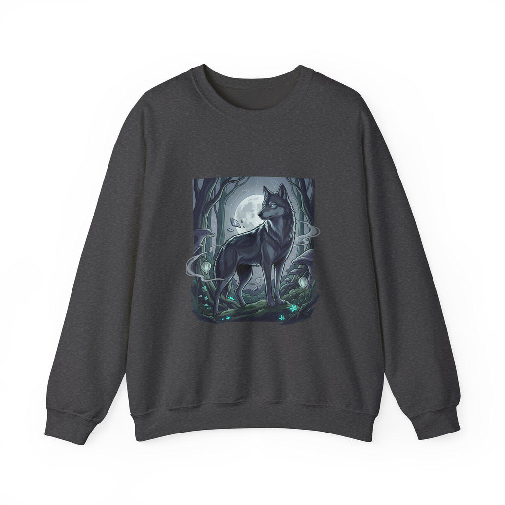 Moonlit Lone Wolf Sweatshirt | Woodland Night Illustration