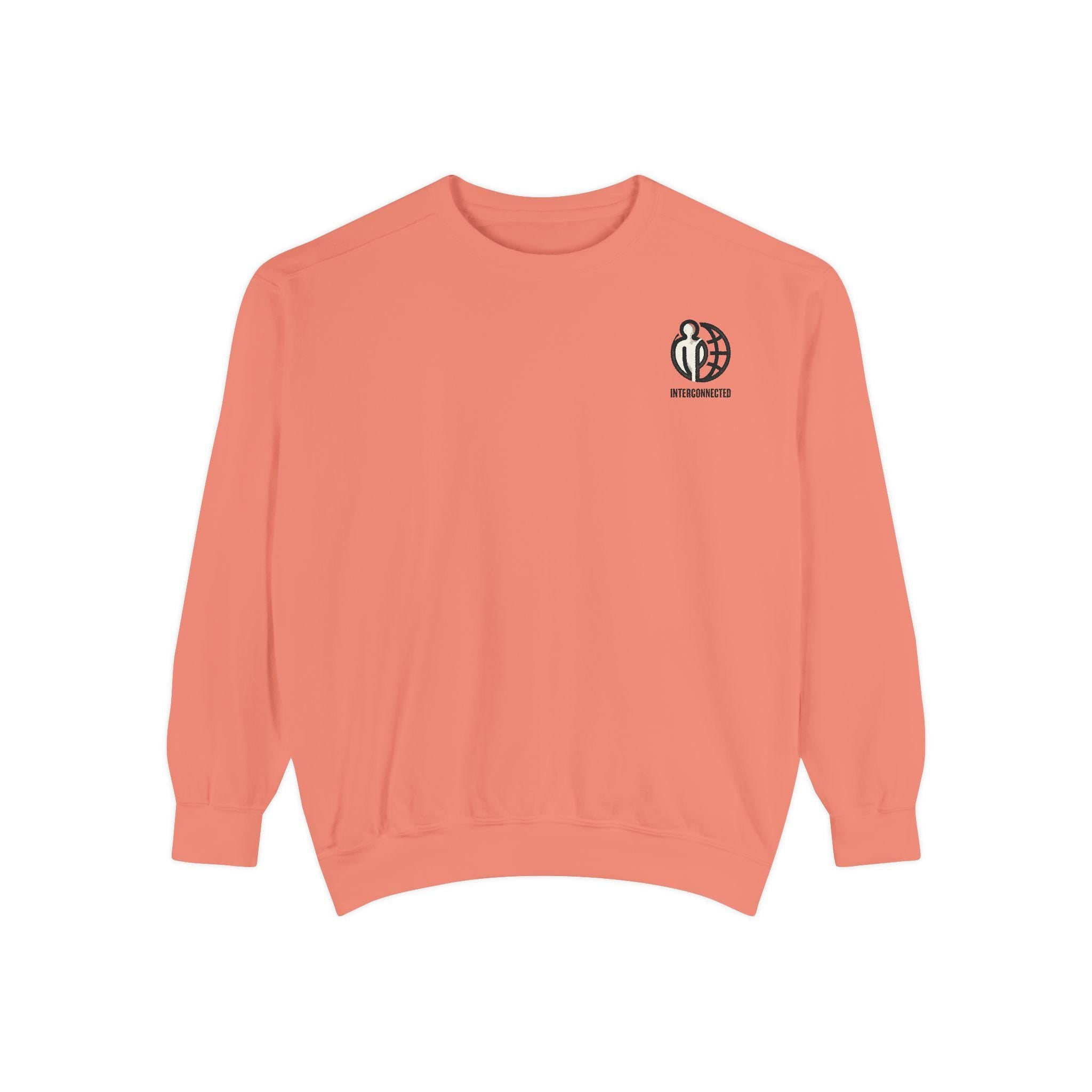 Interconnected world - Sweatshirt | Tiny Chest Logo, Minimal Earth Design
