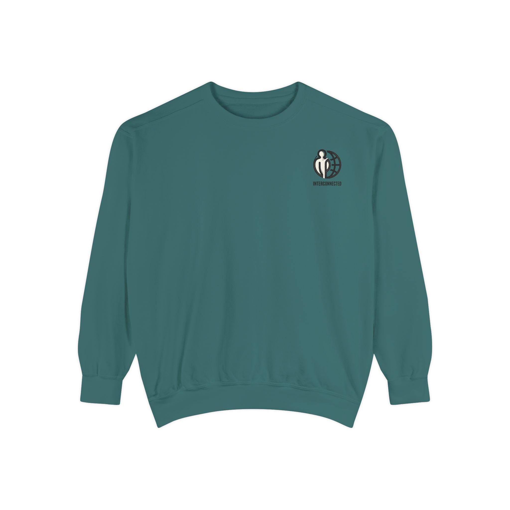 Interconnected world - Sweatshirt | Tiny Chest Logo, Minimal Earth Design