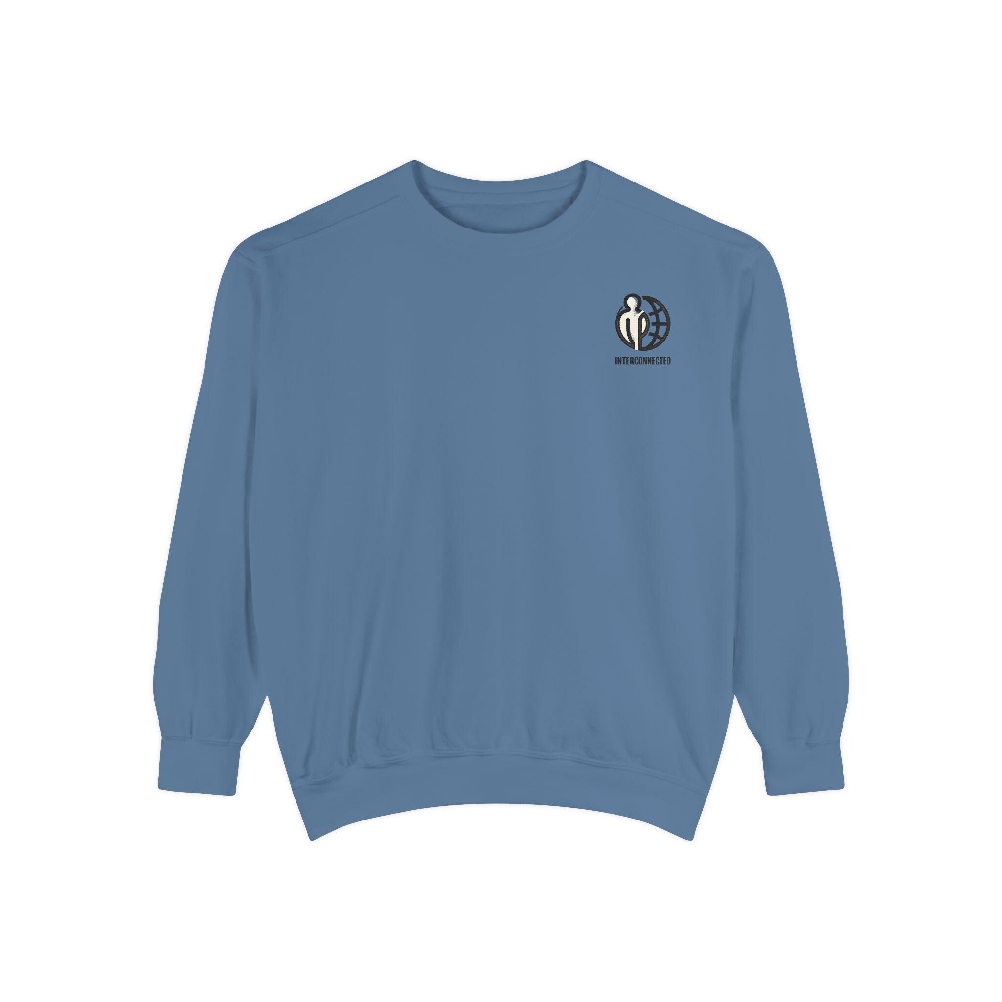 Interconnected world - Sweatshirt | Tiny Chest Logo, Minimal Earth Design