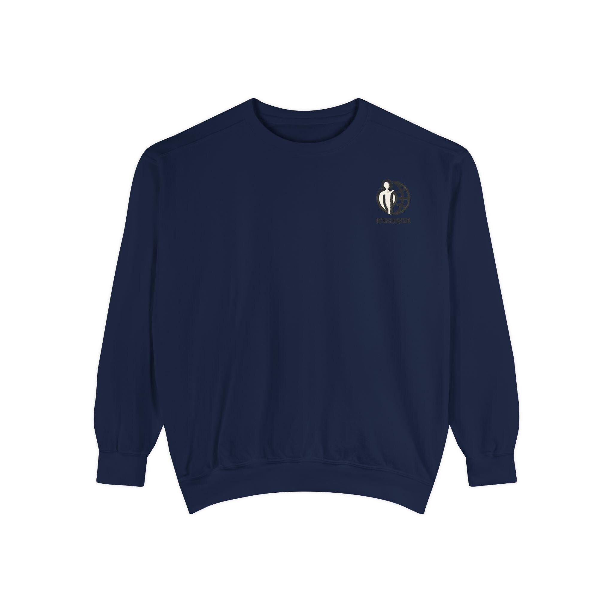 Interconnected world - Sweatshirt | Tiny Chest Logo, Minimal Earth Design