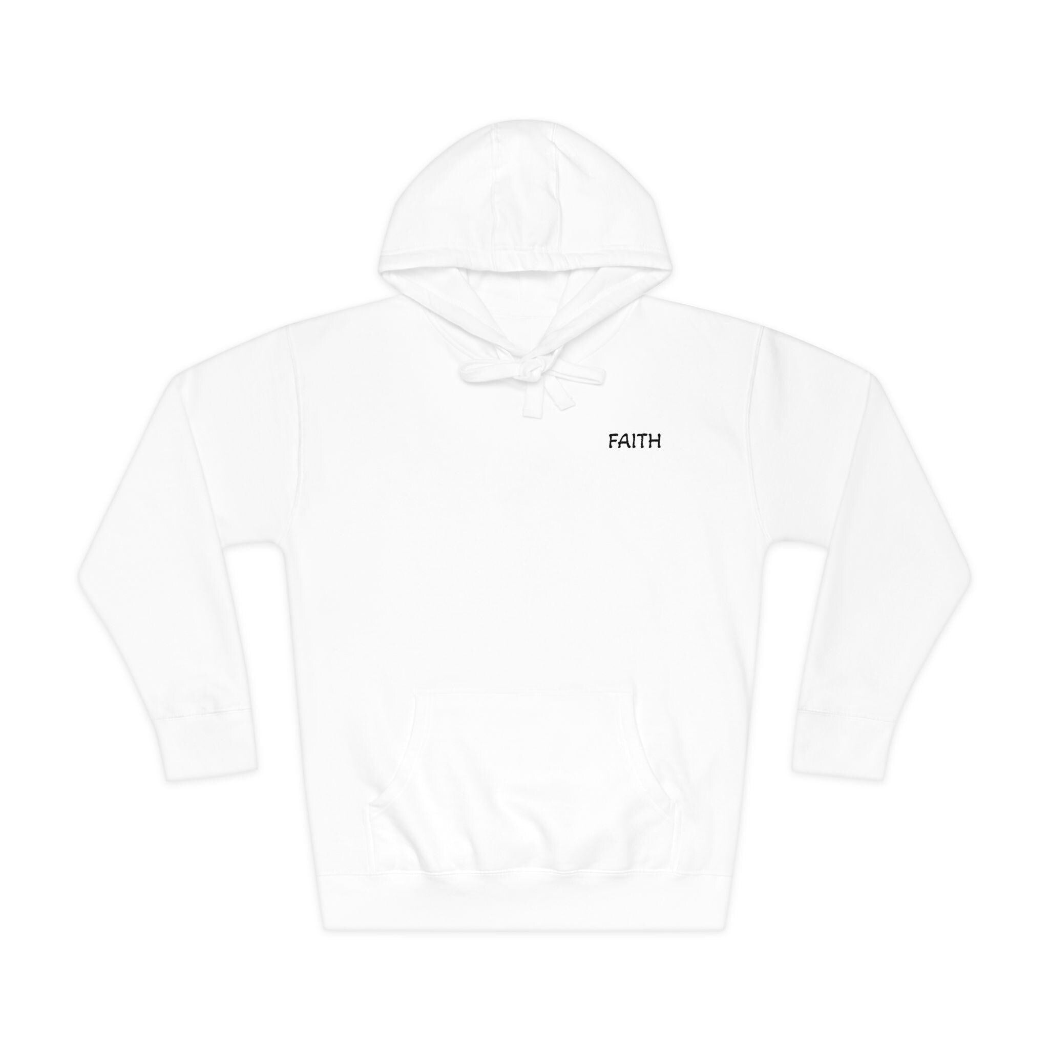 Faith - Hoodie | Minimal Chest Logo, White Pullover