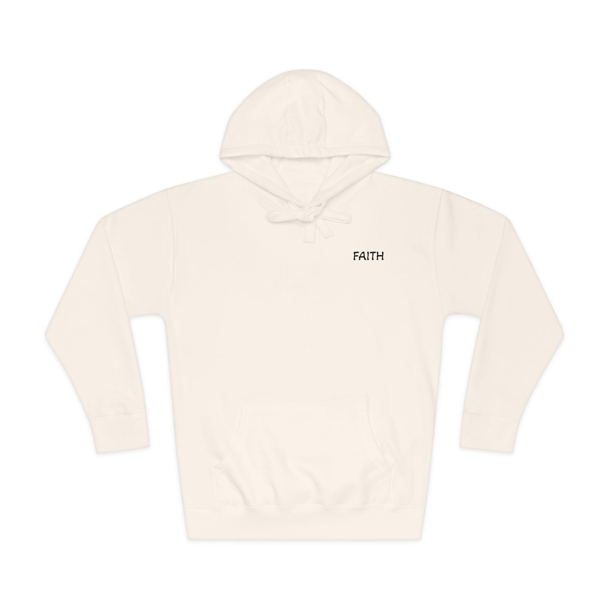 Faith - Hoodie | Minimal Chest Logo, White Pullover
