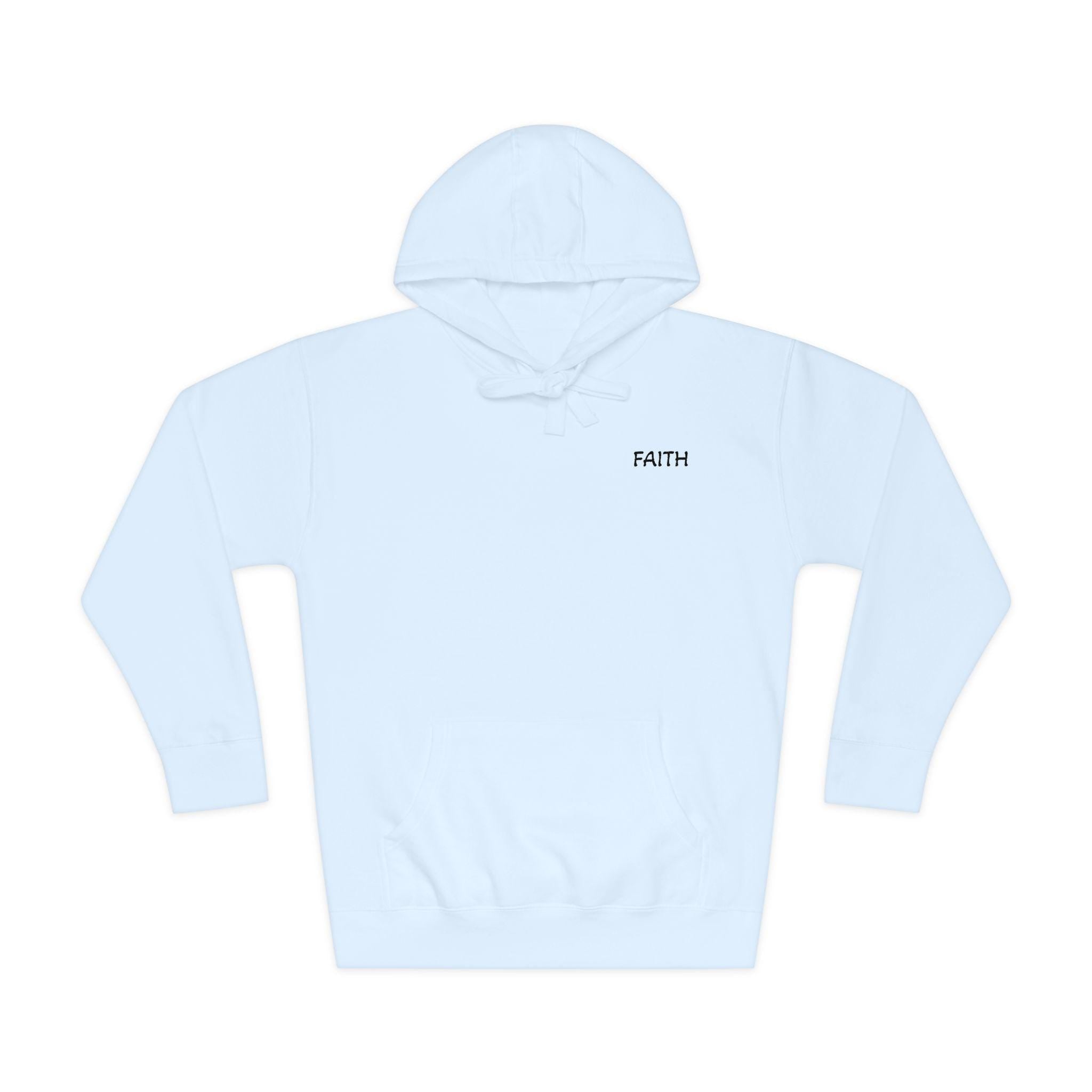 Faith - Hoodie | Minimal Chest Logo, White Pullover