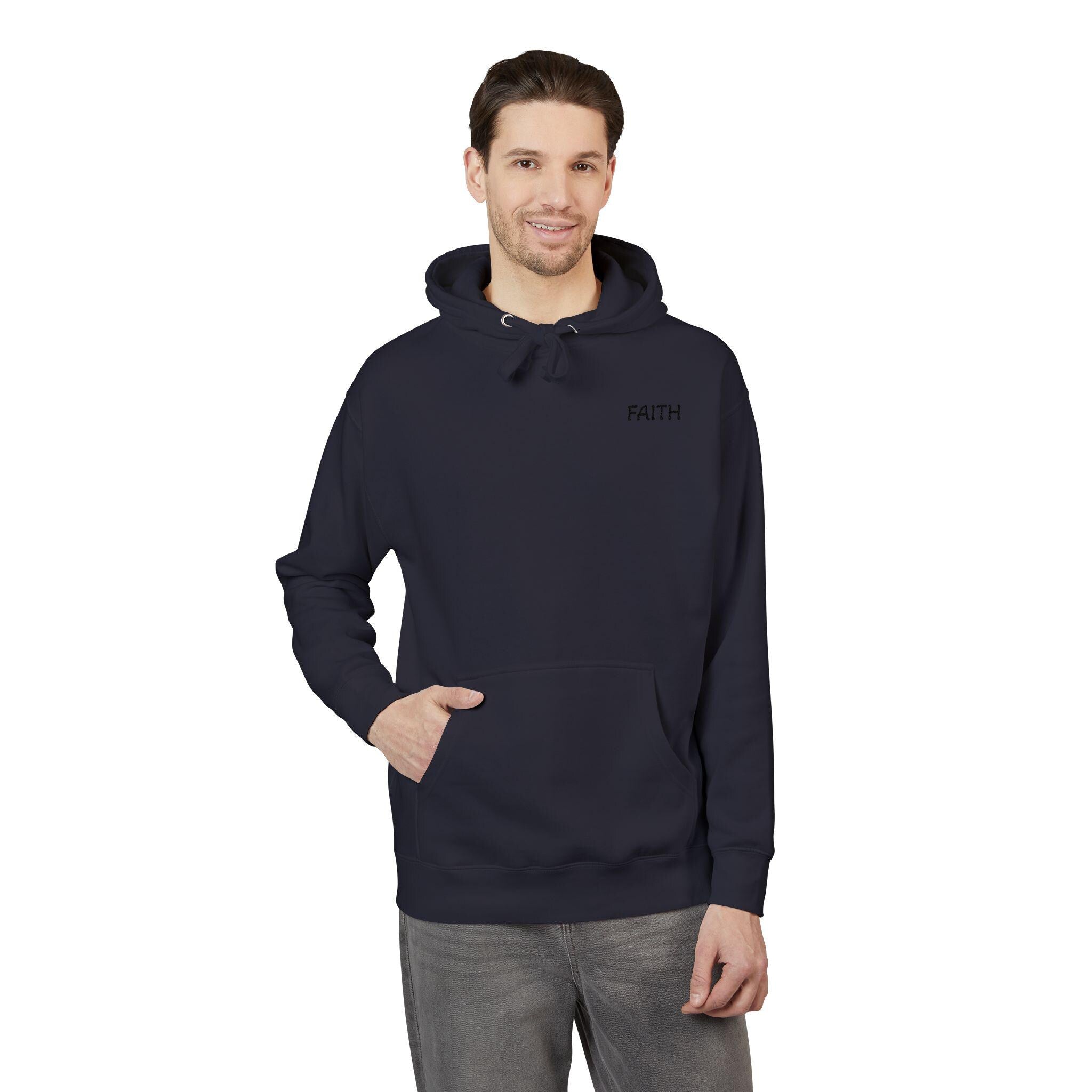 Faith - Hoodie | Minimal Chest Logo, White Pullover