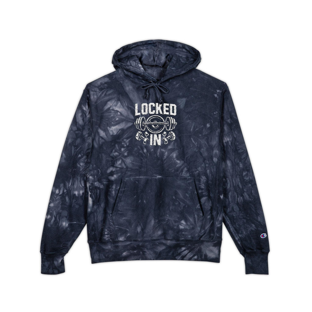 LOCKED IN - Hoodie | Tie-dye black grey
