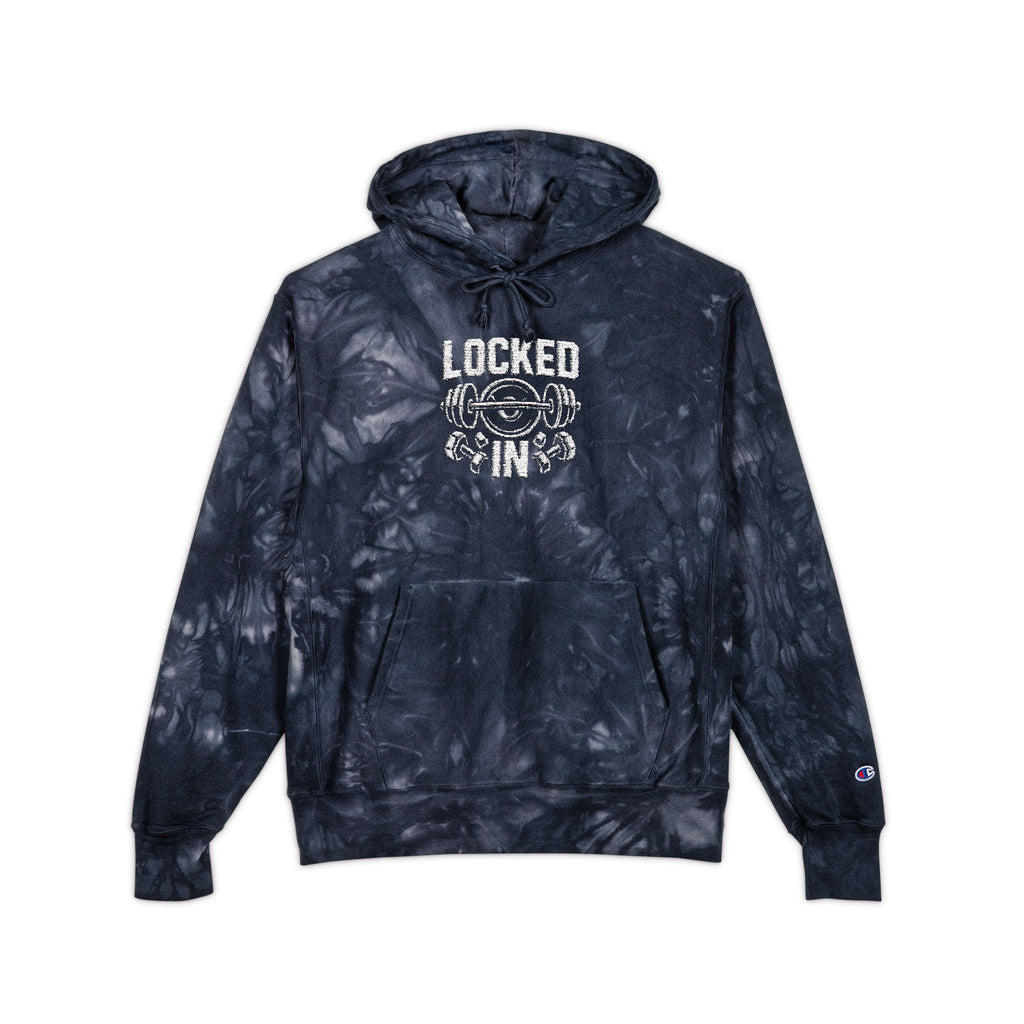 LOCKED IN - Hoodie | Tie-dye black grey