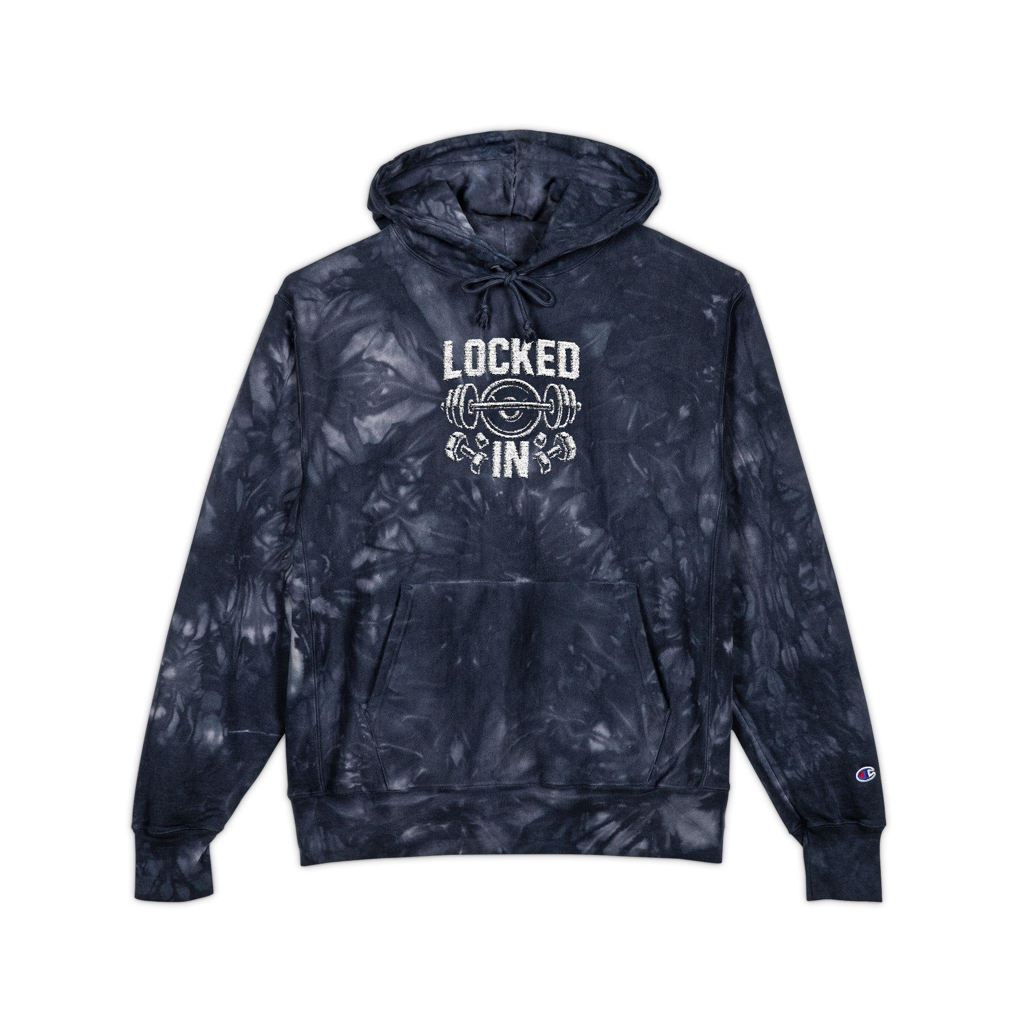 LOCKED IN - Hoodie | Tie-dye black grey