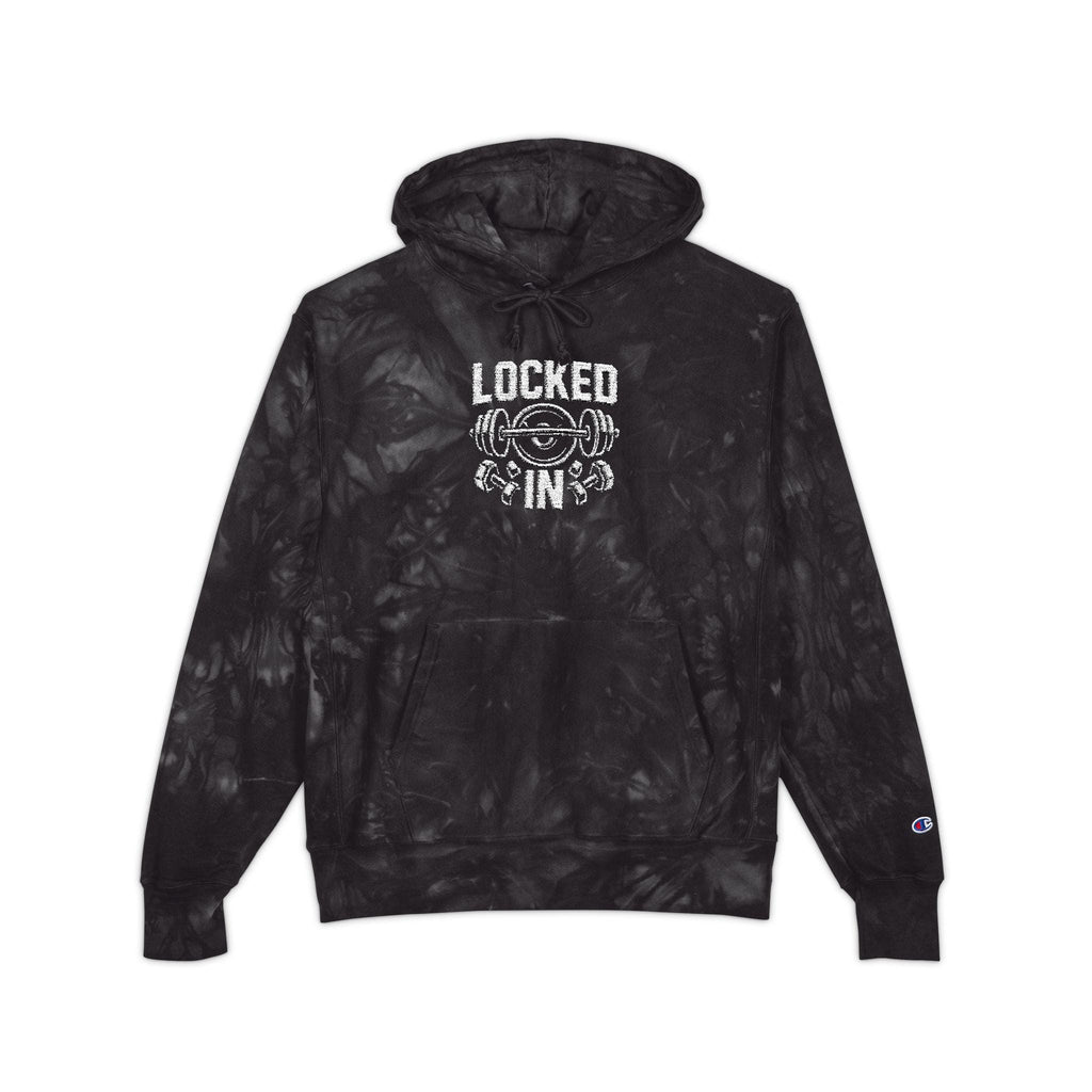 LOCKED IN - Hoodie | Tie-dye black grey