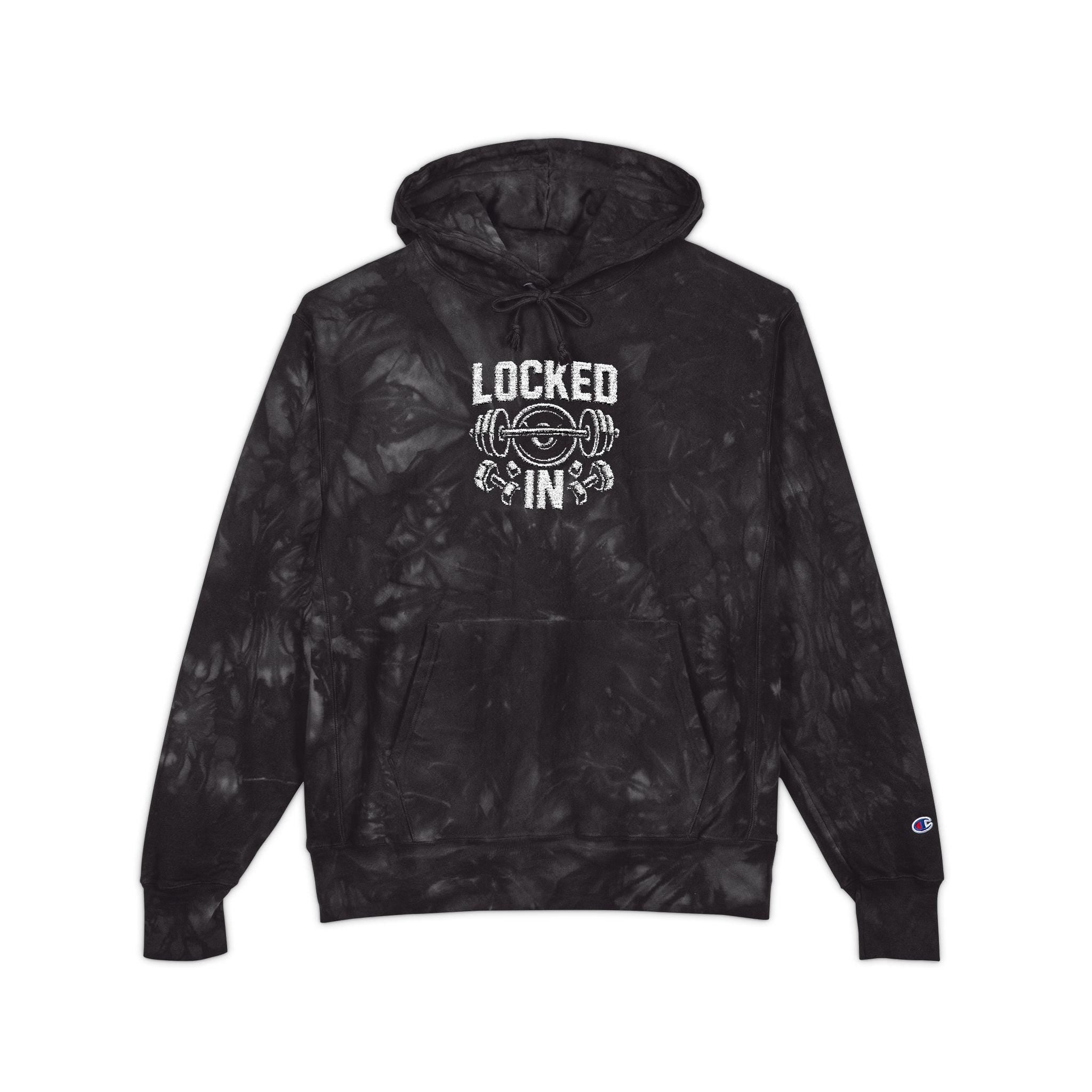 LOCKED IN - Hoodie | Tie-dye black grey