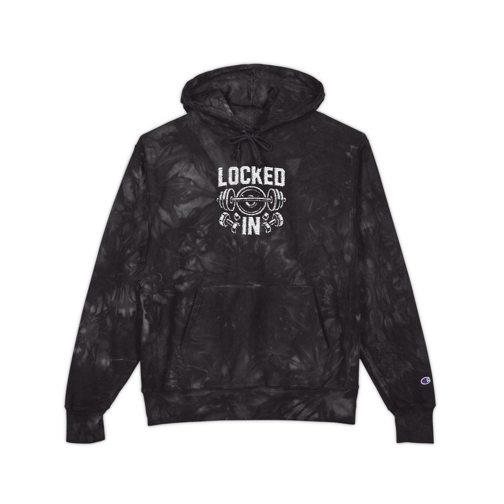 LOCKED IN - Hoodie | Tie-dye black grey