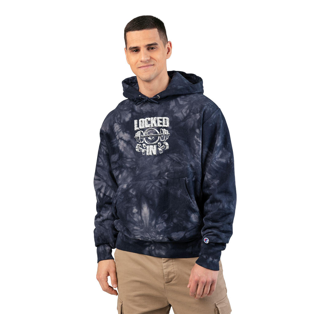 LOCKED IN - Hoodie | Tie-dye black grey