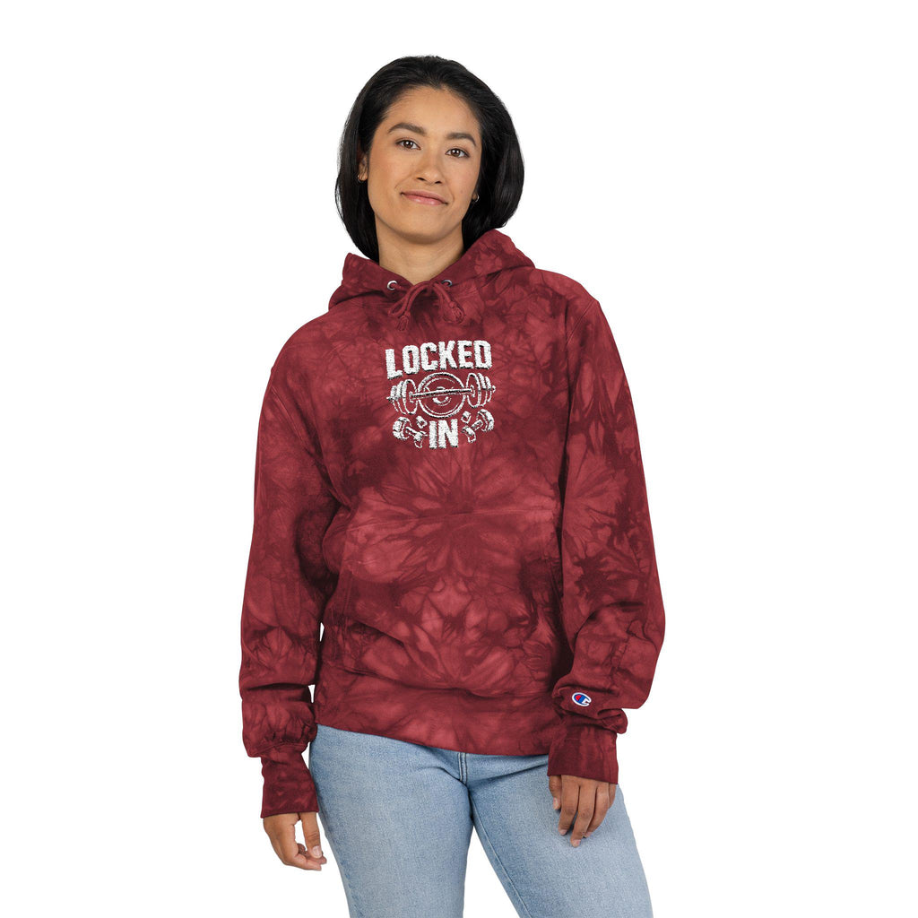 LOCKED IN - Hoodie | Tie-dye black grey