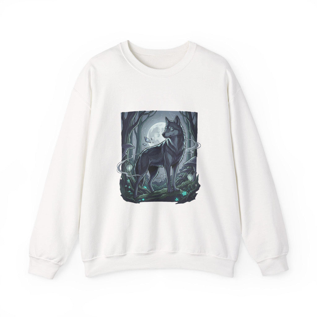 Moonlit Lone Wolf Sweatshirt | Woodland Night Illustration
