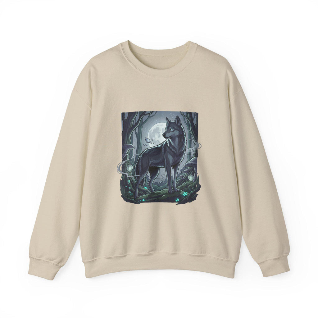 Moonlit Lone Wolf Sweatshirt | Woodland Night Illustration