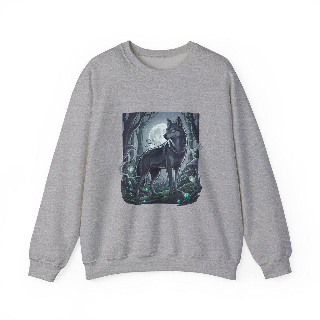 Moonlit Lone Wolf Sweatshirt | Woodland Night Illustration