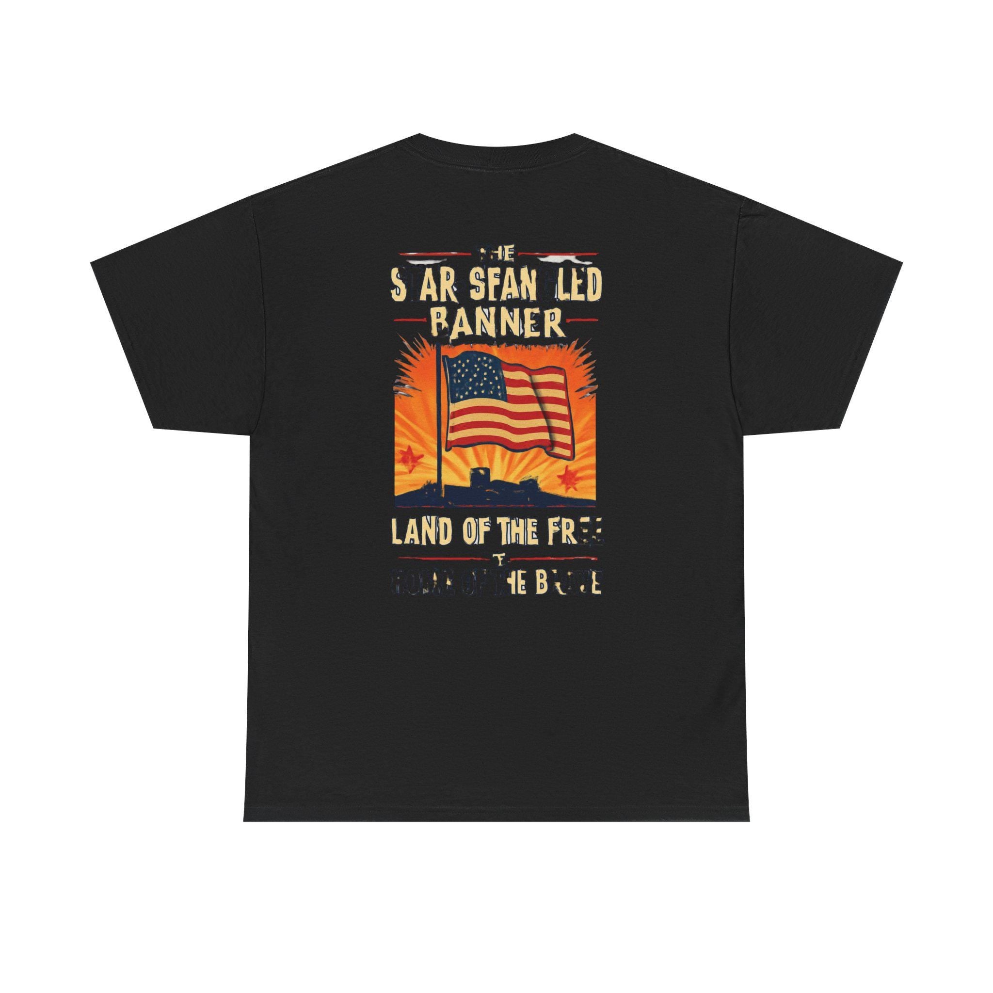 July 4th Patriot-Star Spangled Banner T-Shirt | American Flag Sunset, Land of the Free