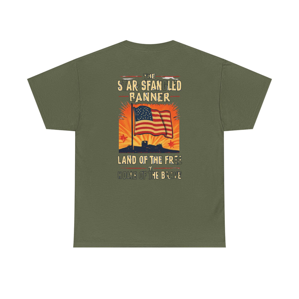 July 4th Patriot-Star Spangled Banner T-Shirt | American Flag Sunset, Land of the Free