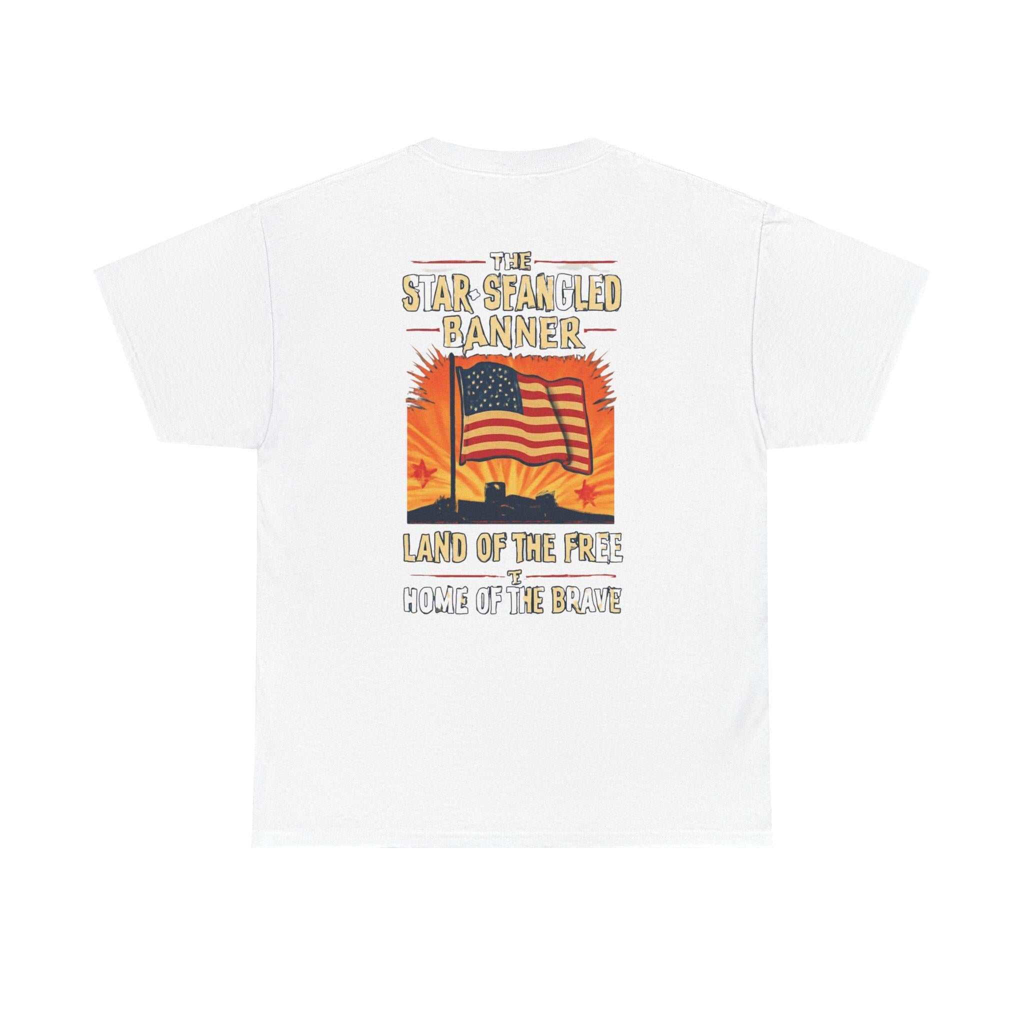 July 4th Patriot-Star Spangled Banner T-Shirt | American Flag Sunset, Land of the Free