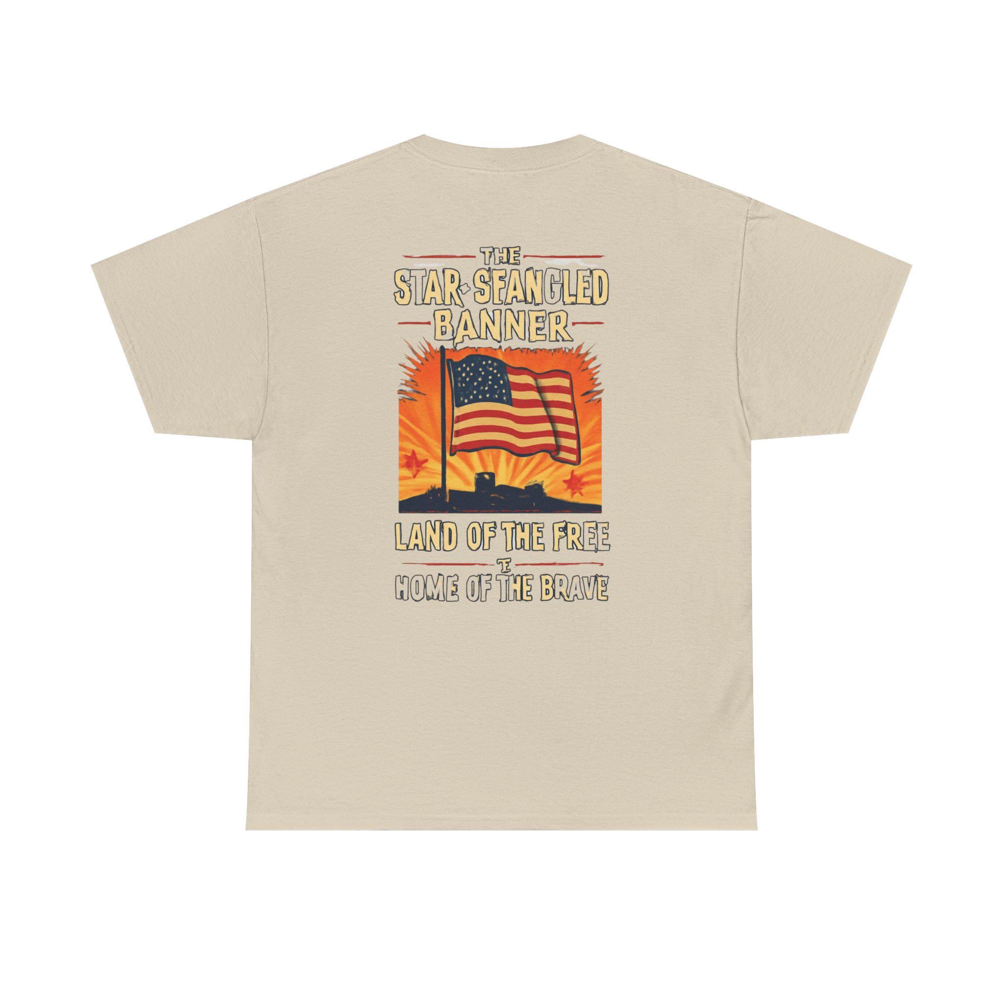 July 4th Patriot-Star Spangled Banner T-Shirt | American Flag Sunset, Land of the Free
