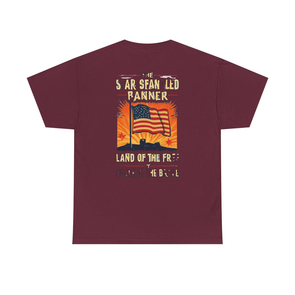 July 4th Patriot-Star Spangled Banner T-Shirt | American Flag Sunset, Land of the Free