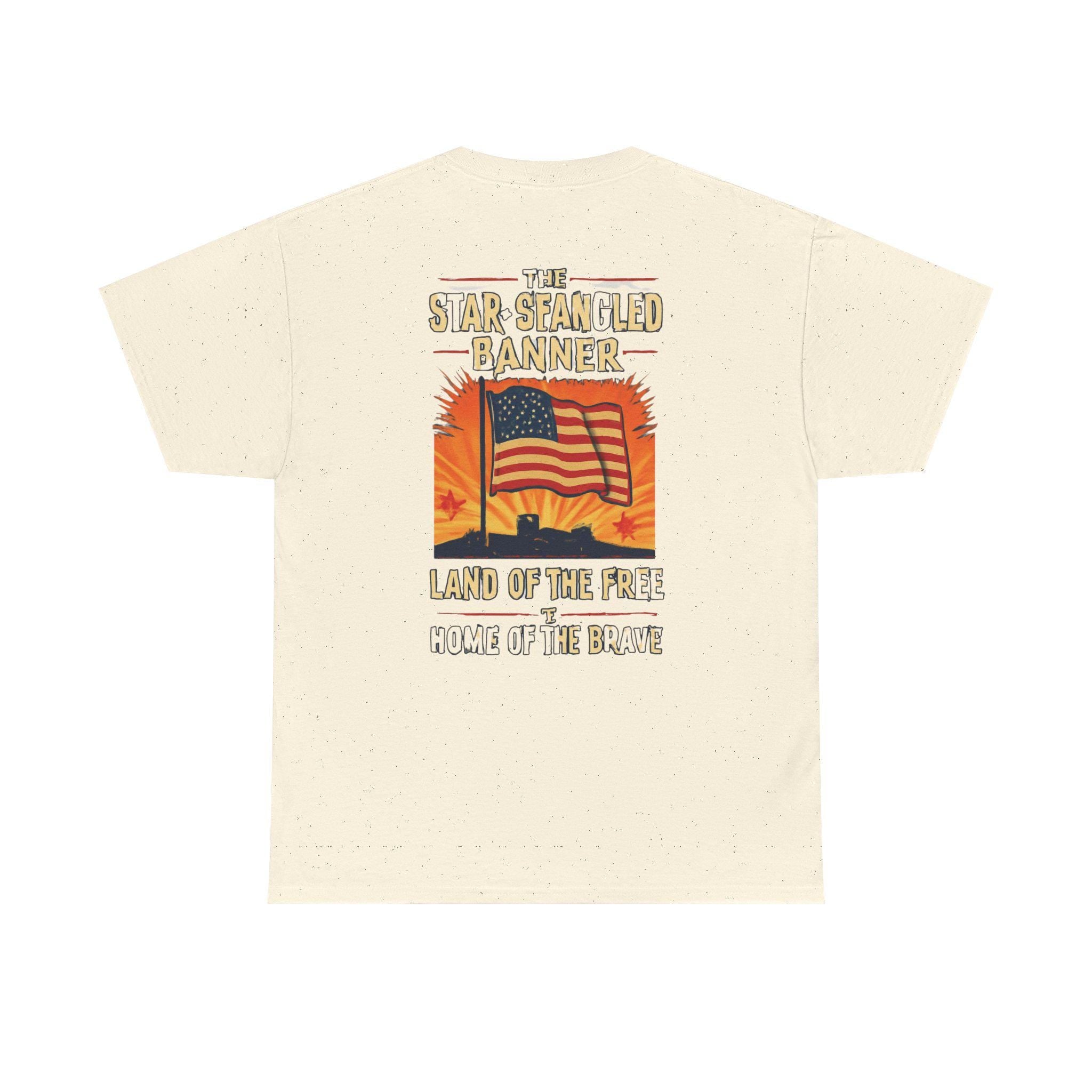 July 4th Patriot-Star Spangled Banner T-Shirt | American Flag Sunset, Land of the Free