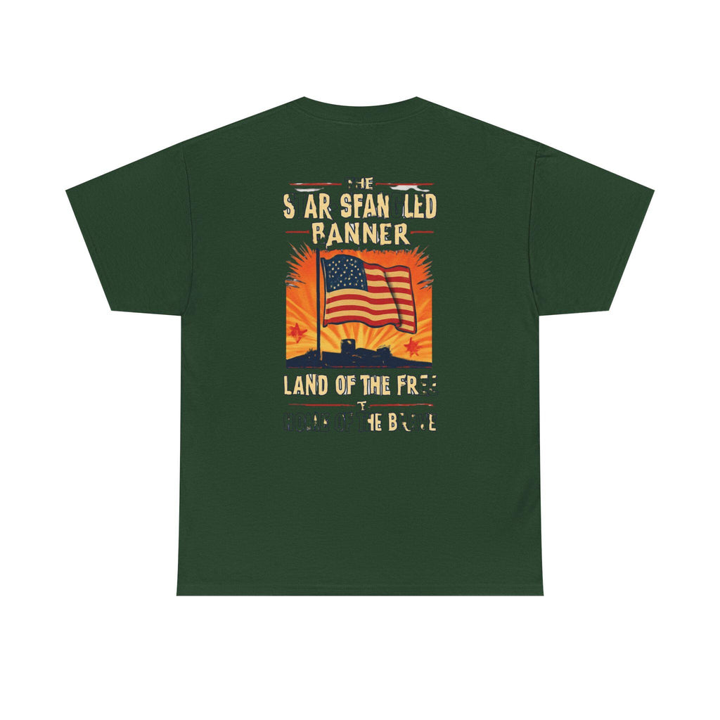 July 4th Patriot-Star Spangled Banner T-Shirt | American Flag Sunset, Land of the Free