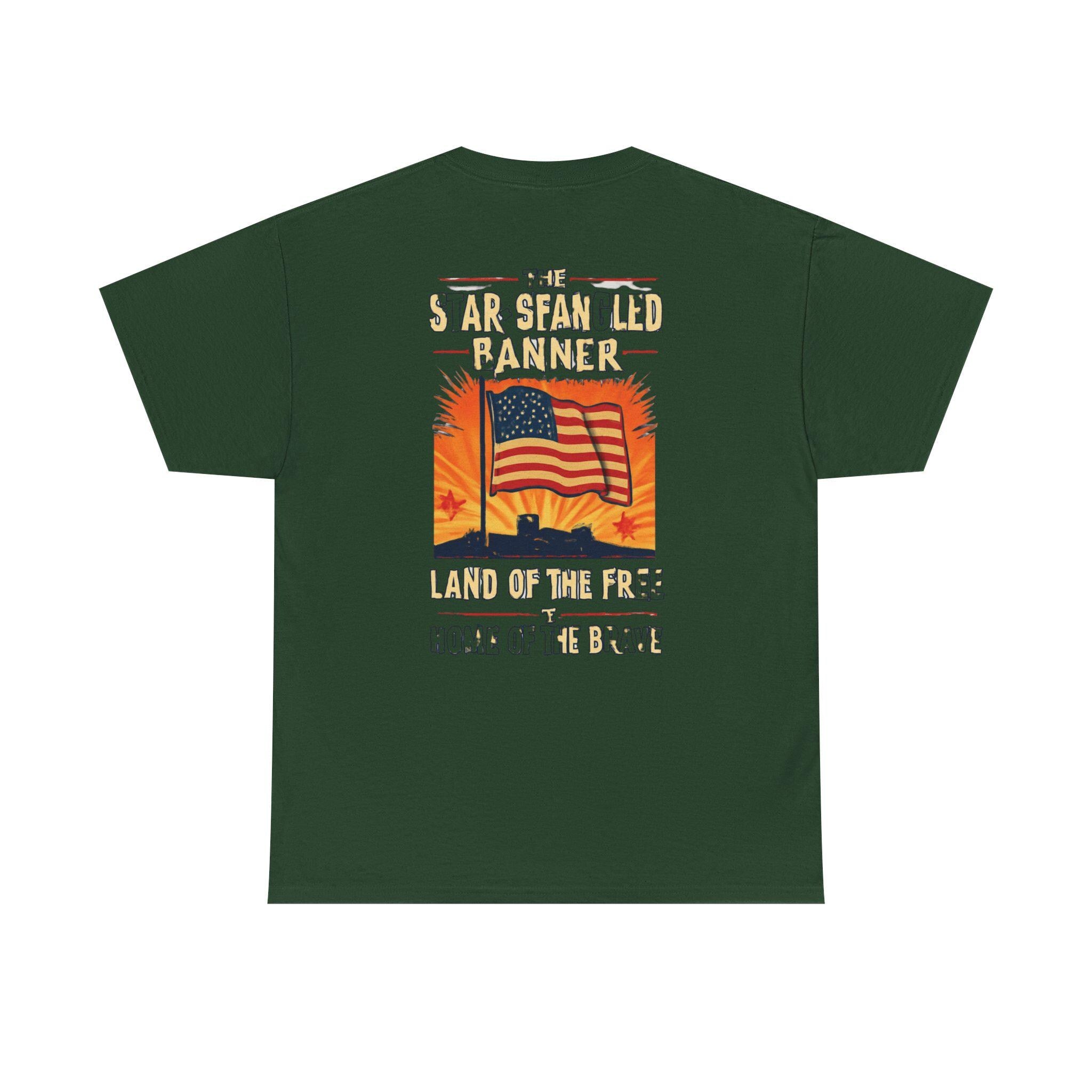 July 4th Patriot-Star Spangled Banner T-Shirt | American Flag Sunset, Land of the Free
