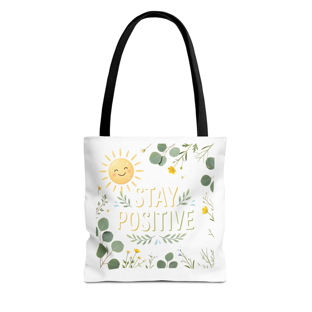 Stay Positive Tote Bag | Sunshine Floral Illustration